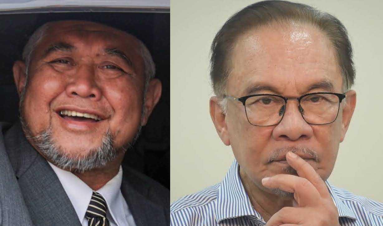 Pesuruhjaya PAS Perak Razman Zakaria dan Perdana Menteri Anwar Ibrahim.