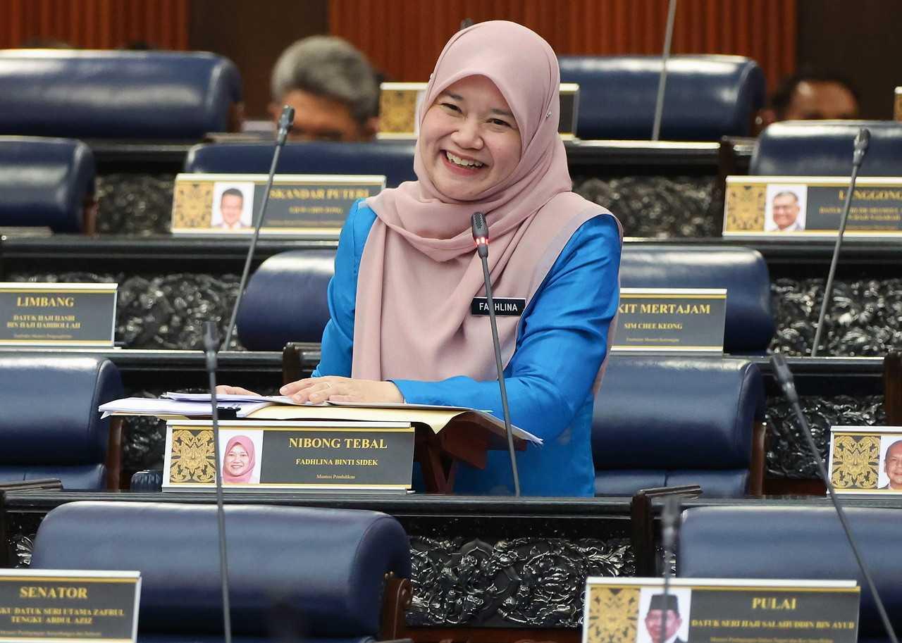 Menteri Pendidikan Fadhlina Sidek ketika menggulung perbahasan Titah Diraja bagi kementeriannya di Dewan Rakyat, 23 Februari. Gambar: Bernama