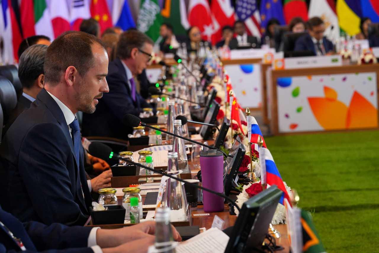 A Russian delegate attends the G20 finance ministers and central bank governors meeting on the outskirts of Bengaluru, India, Feb 24. Photo: Reuters
