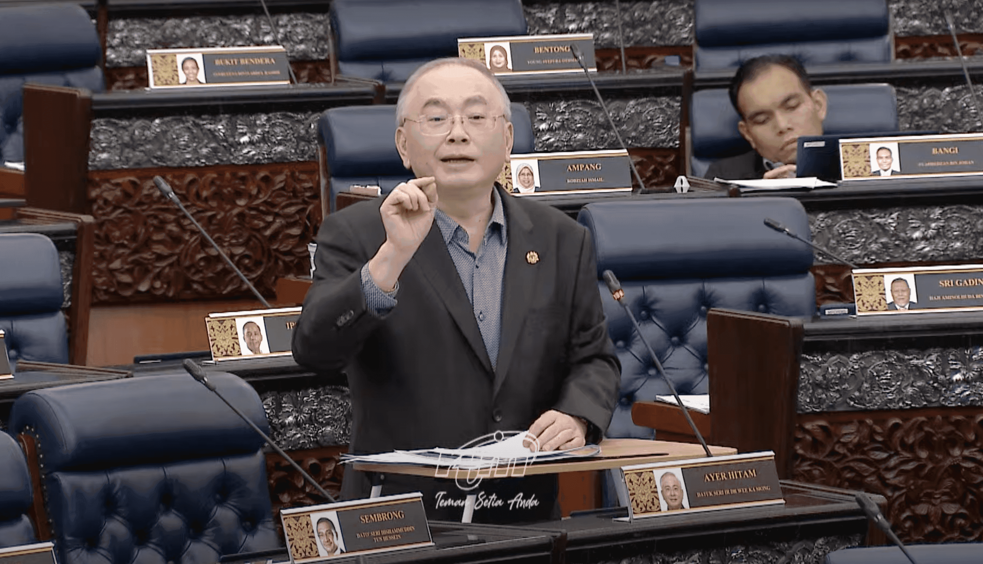 Ahli Parlimen Barisan Nasional Ayer Hitam Wee Ka Siong. Gambar: Youtube