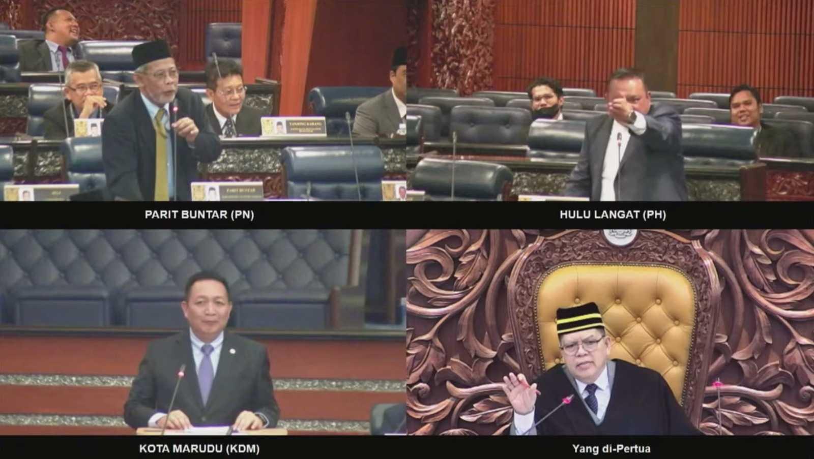 Mohd Sany Hamzan berang selepas ditegur atas kelakuannya seperti ‘kera di hutan’ oleh Shahidan Kassim di Dewan Rakyat. Gambar: YouTube