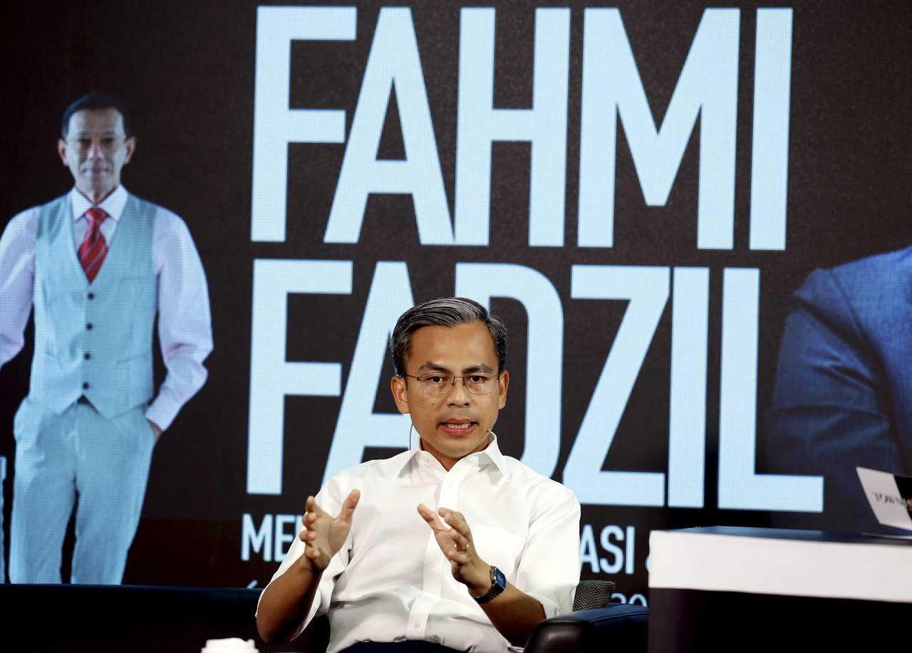 Communications and Digital Minister Fahmi Fadzil speaks in Shah Alam, March 6. Photo: Bernama
