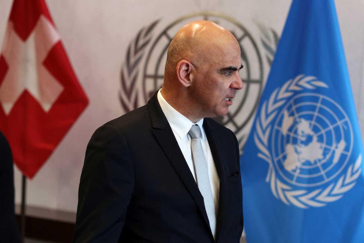 Swiss President Alain Berset at the UN headquarters in New York, March 6. Photo: Reuters