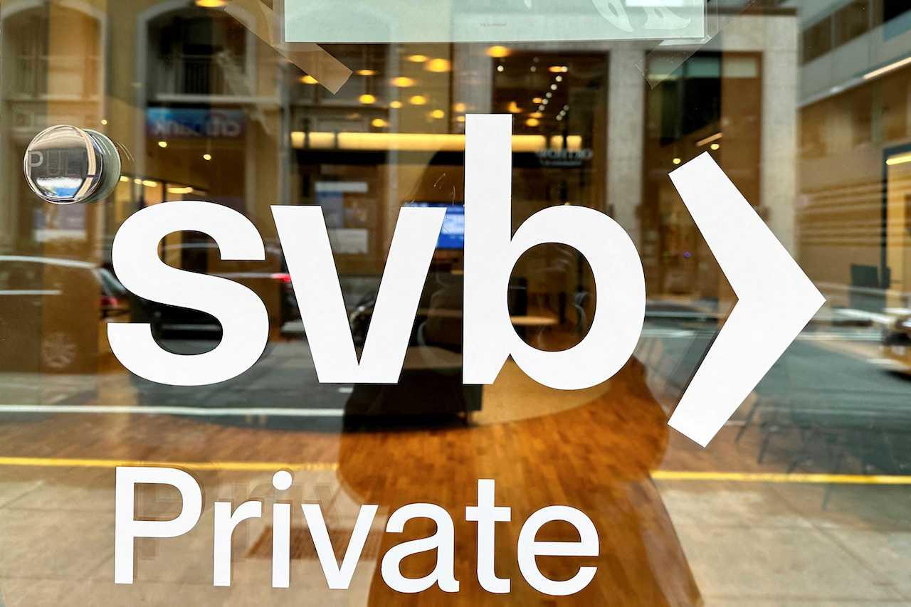 The logo of Silicon Valley Bank is seen at a location in San Francisco, California, March 10. Photo: Reuters
