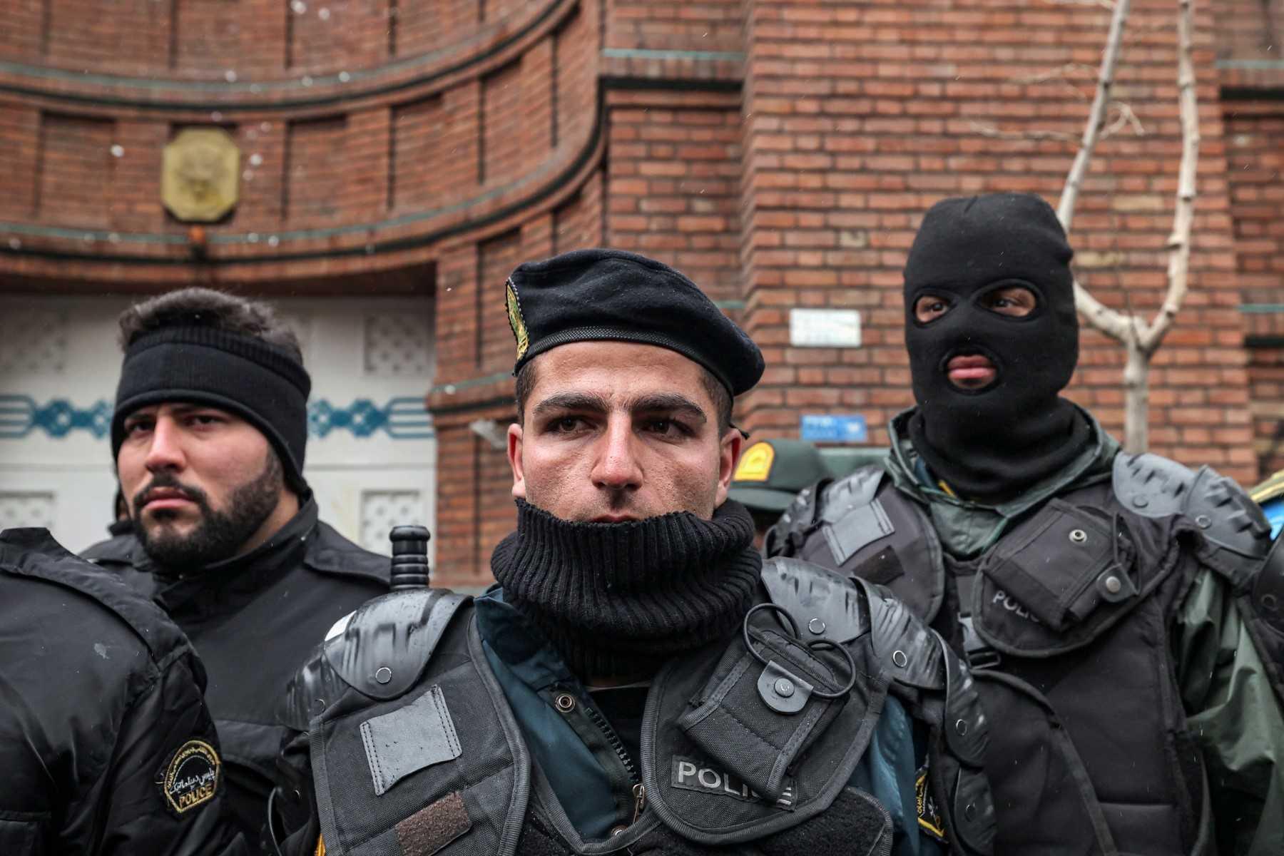 Security forces stand guard in Iran's capital Tehran on Jan 11. Photo: AFP