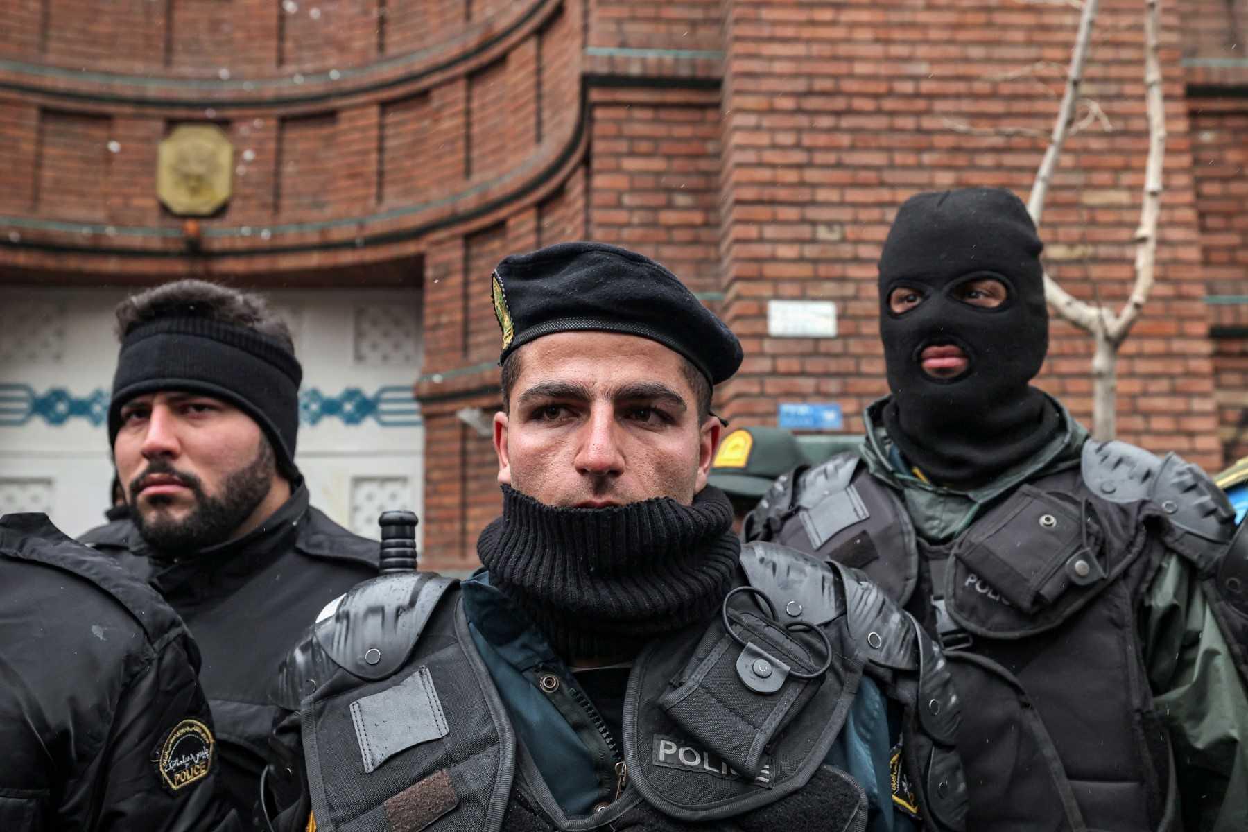 Security forces stand guard in Iran's capital Tehran on Jan 11. Photo: AFP 