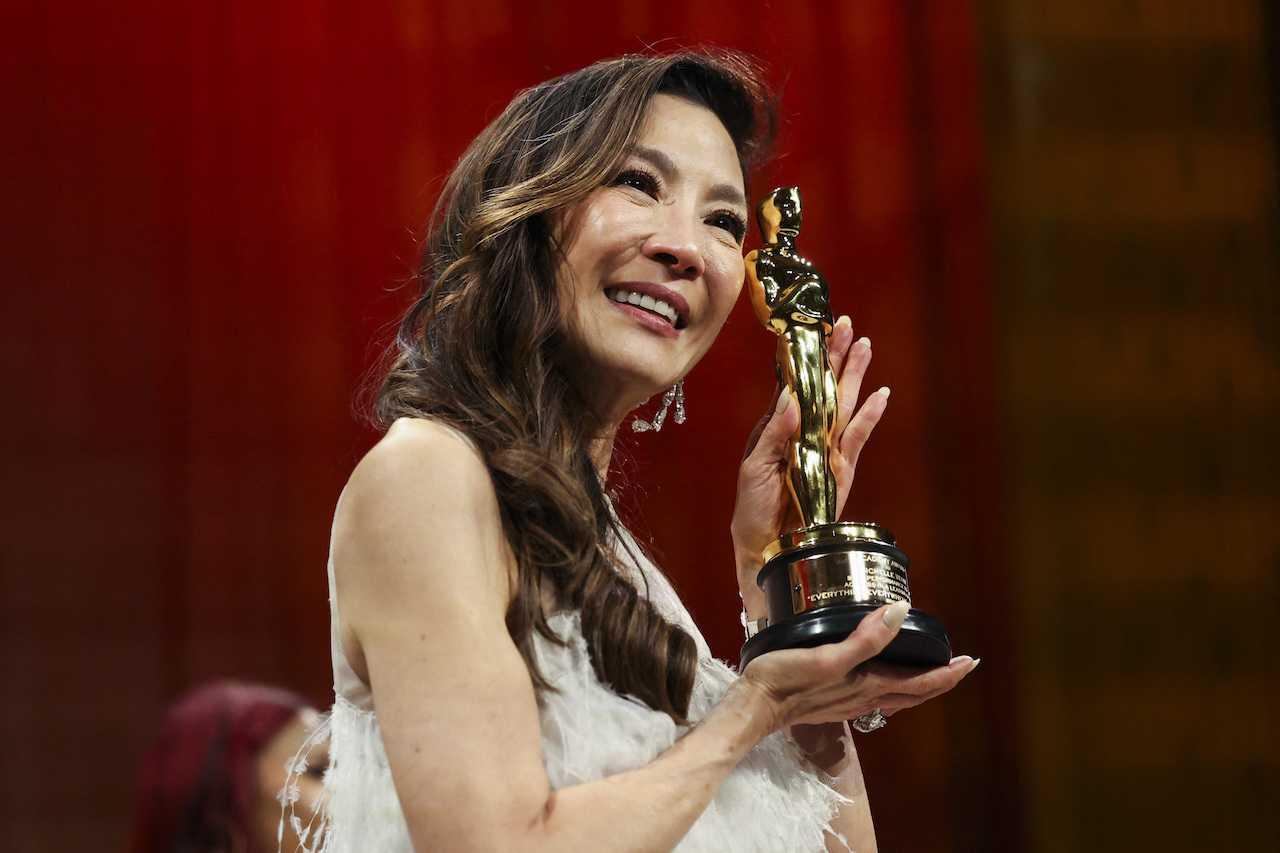 Best actress Michelle Yeoh poses with her Oscar following the Oscars show at the 95th Academy Awards in Hollywood, Los Angeles, California, March 12. Photo: Reuters

