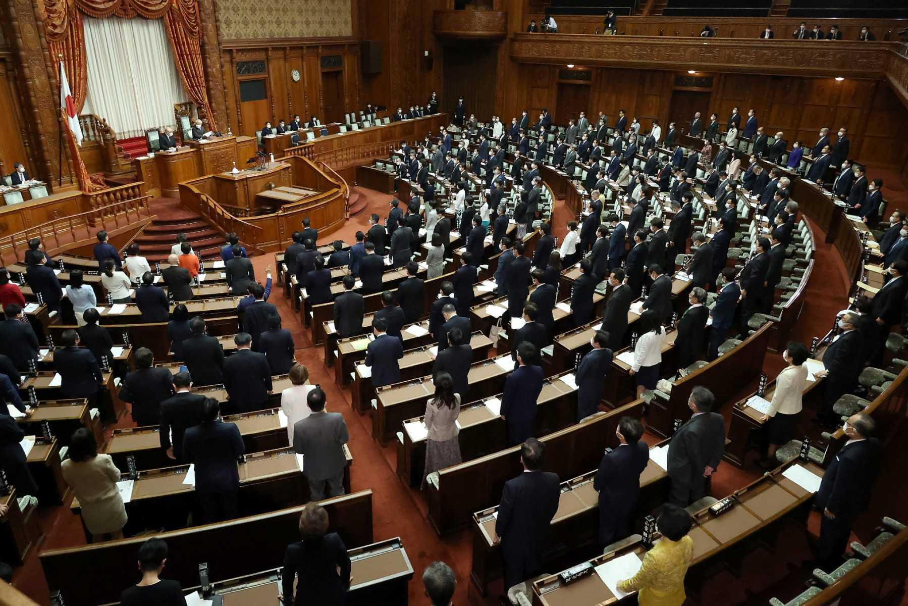 Members attend a session of the country's parliament in Tokyo on March 10. Photo: AFP