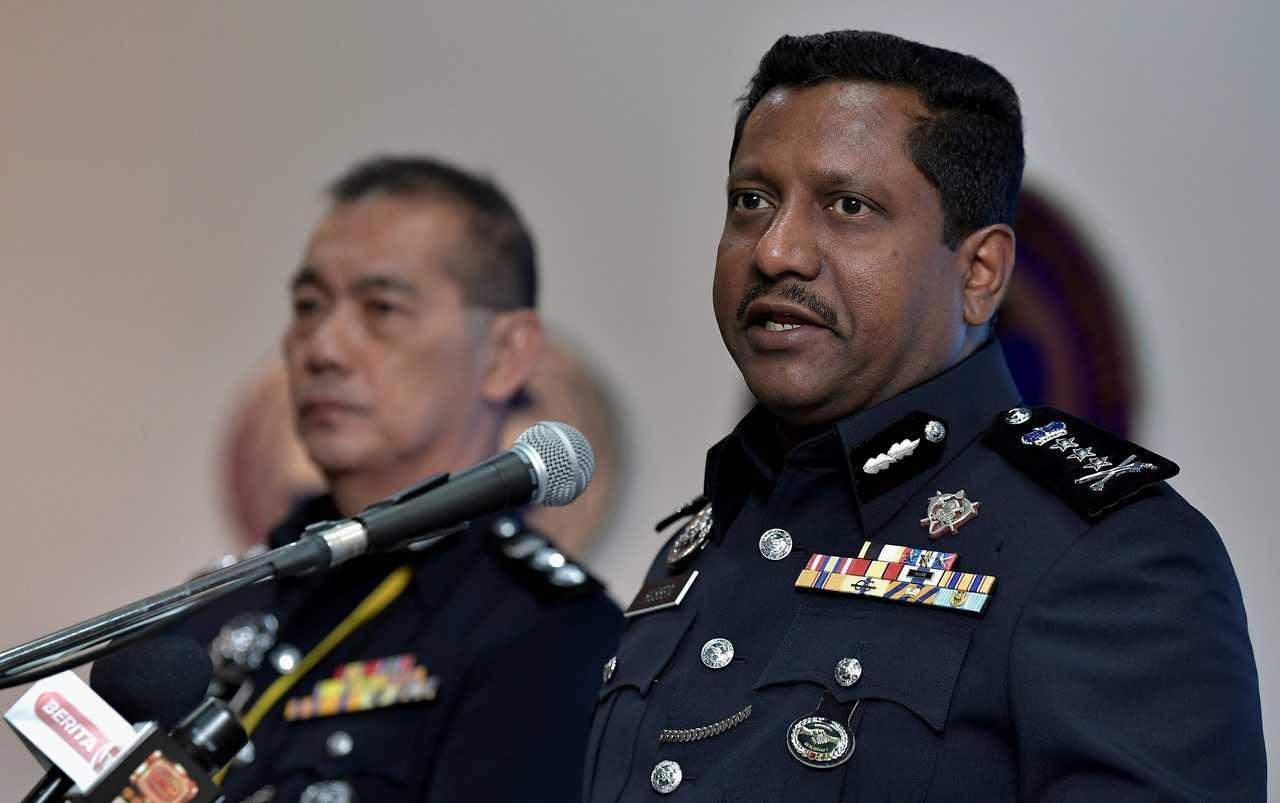 Selangor police chief Hussein Omar Khan (right). Photo: Bernama
