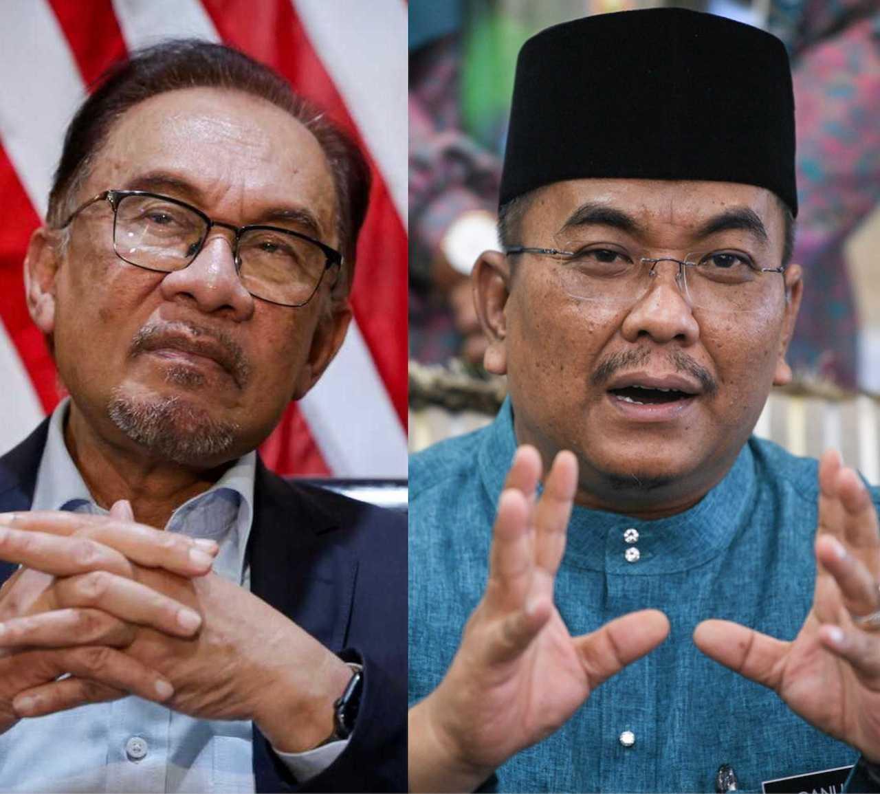 Prime Minister Anwar Ibrahim (left) and Kedah Menteri Besar Muhammad Sanusi Md Nor. 