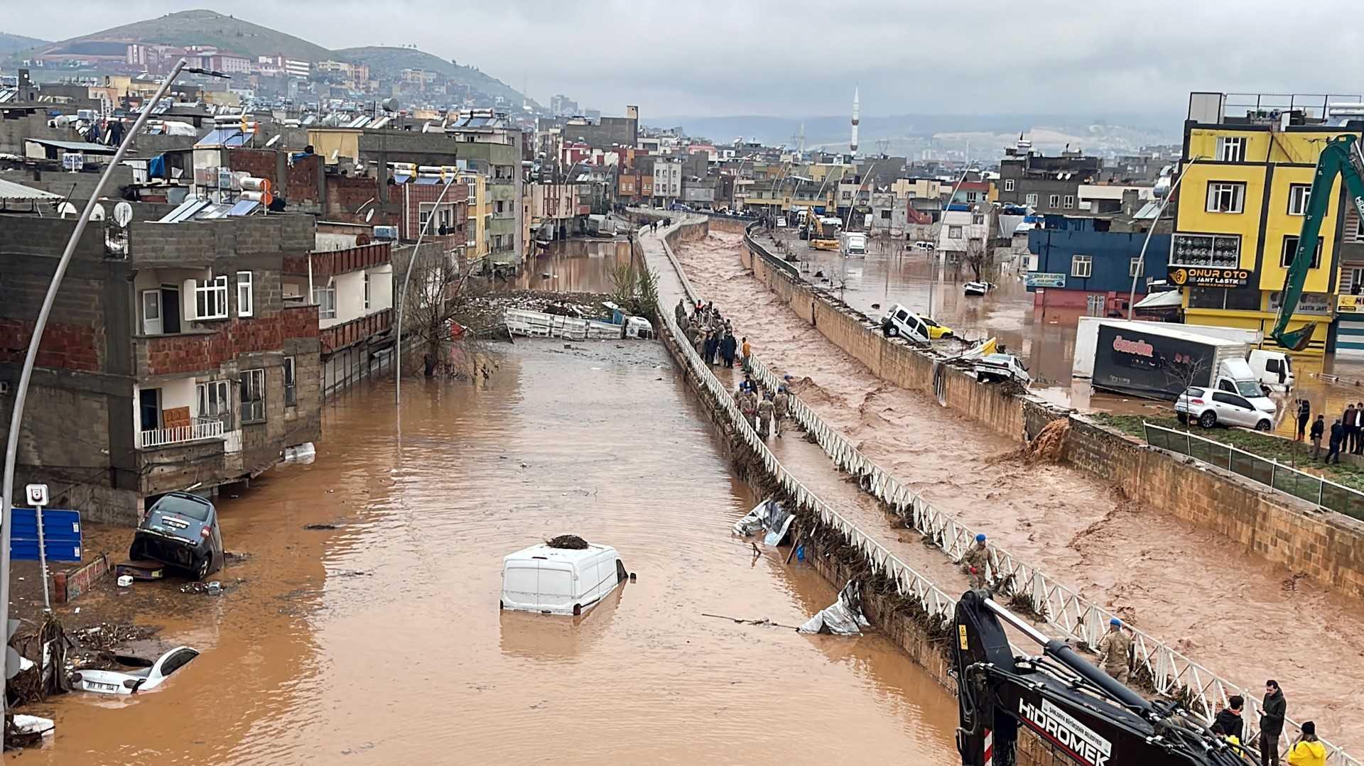A view of flood waters in Sanliurfa, southeastern Turkey on March 15. Photo: AFP