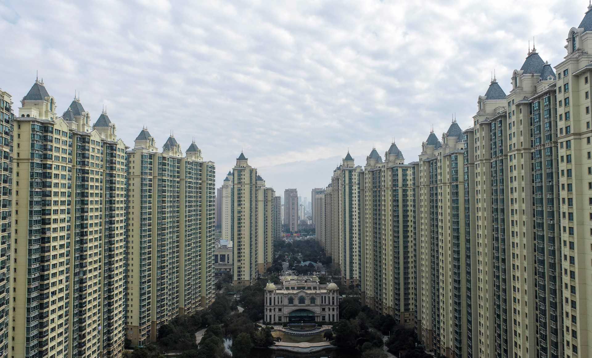This aerial photo taken on Dec 3, 2022 shows a housing complex by Chinese property developer Evergrande in Huaian, in China's eastern Jiangsu province. Photo: AFP 