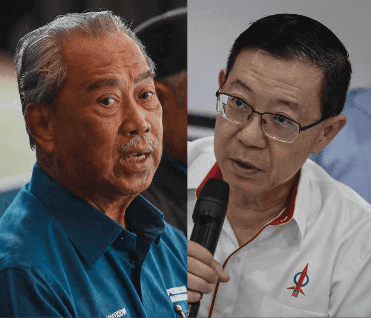 Bekas perdana menteri Muhyiddin Yassin and bekas menteri kewangan Lim Guan Eng.