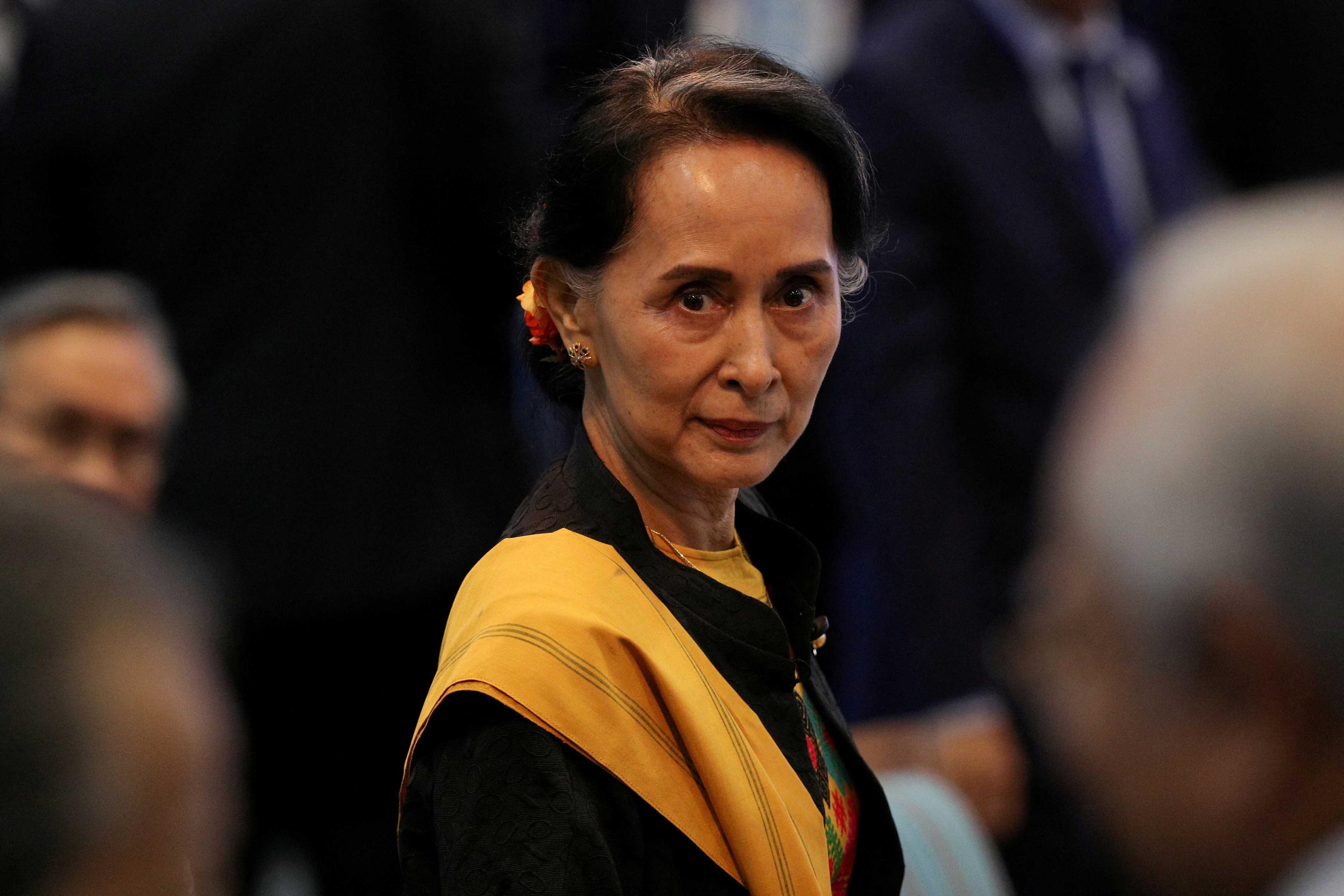 Myanmar State Counselor Aung San Suu Kyi attends the opening session of the 31st Asean Summit in Manila, Philippines, Nov 13, 2017. Photo: Reuters