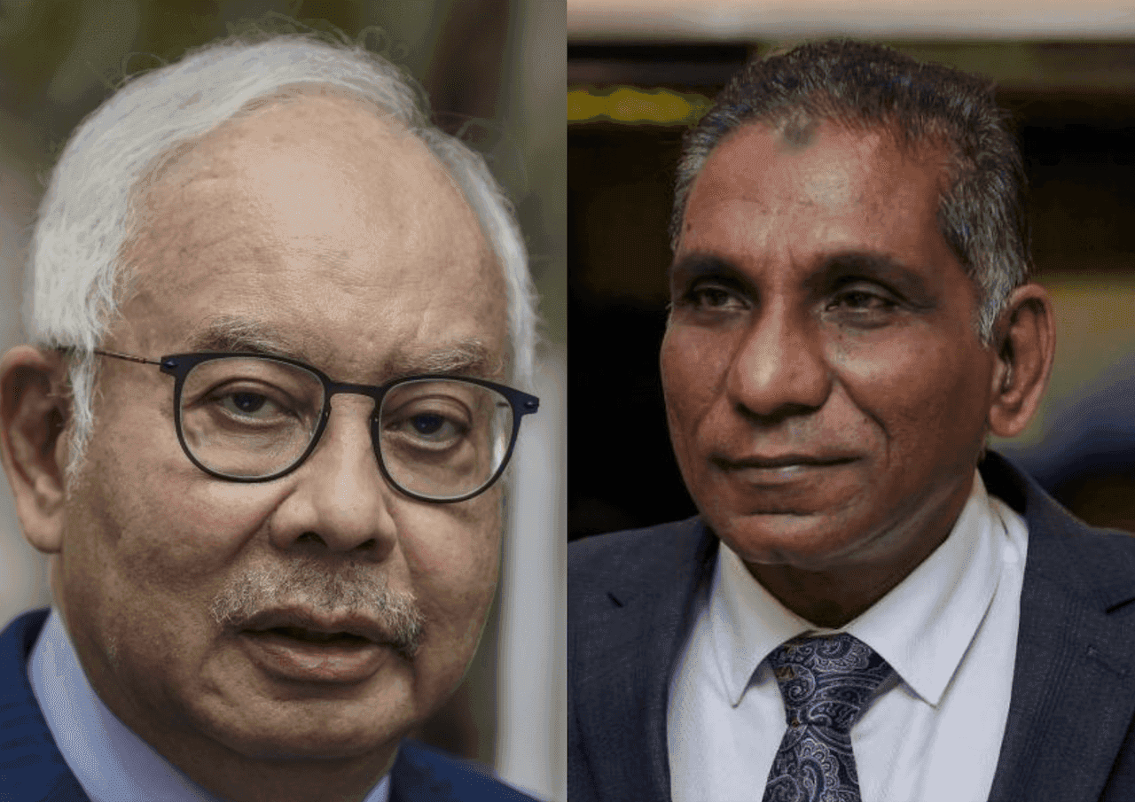 Former prime minister Najib Razak and former treasury secretary-general Irwan Serigar Abdullah.