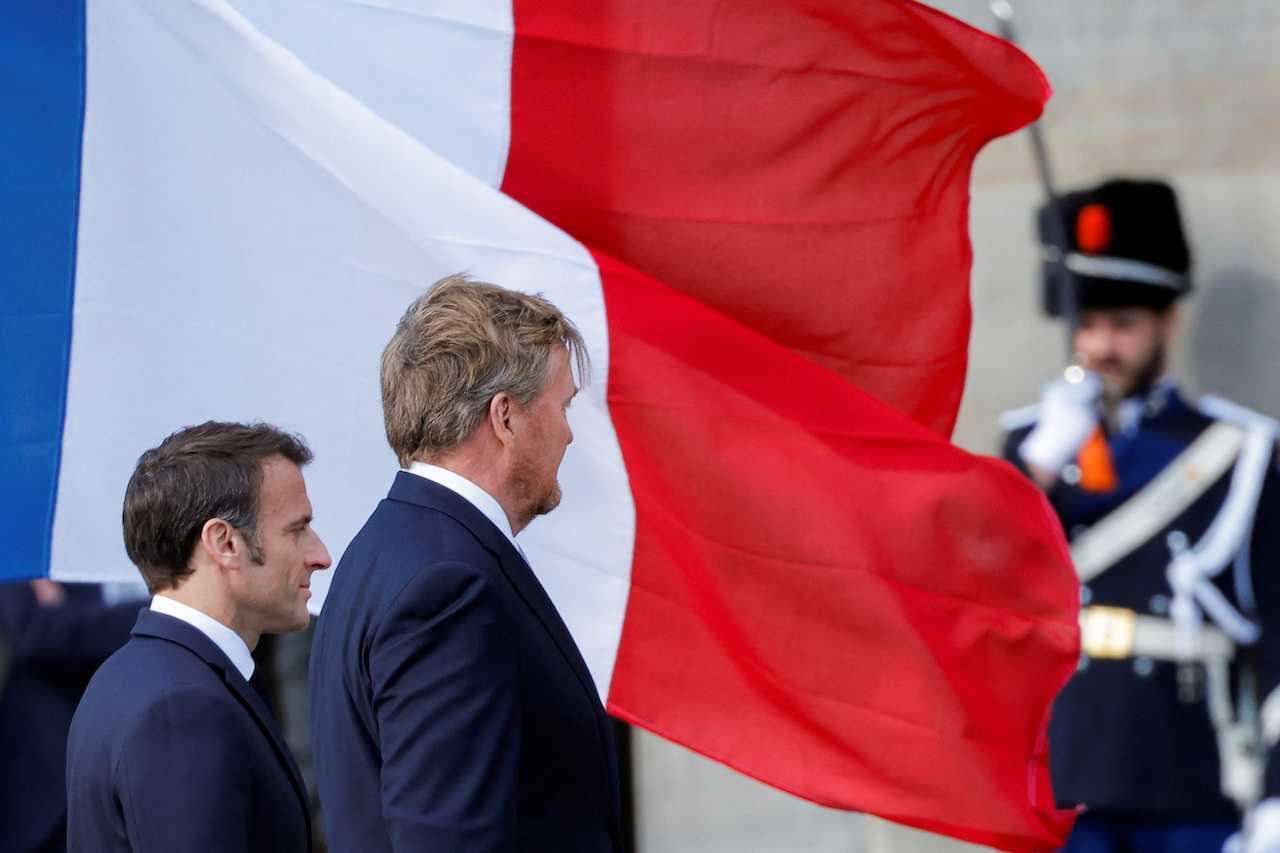 French President Emmanuel Macron makes a state visit to the Netherlands to meet Dutch King Willem-Alexander and Queen Maxima, in Amsterdam, Netherlands, April 11. Photo: Reuters