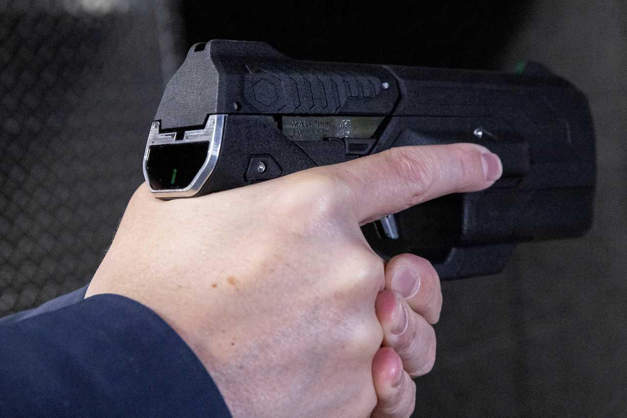 A prototype of the Biofire Smart Gun is seen at Biofire Technologies headquarters in Broomfield, Colorado, April 18, 2022. Photo: Reuters