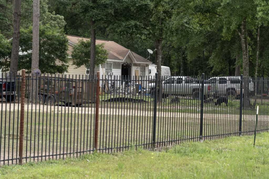 The exterior of a crime scene where five people, including an eight-year-old child, were killed after a shooting inside a home on April 29, in Cleveland, Texas. Photo: AFP