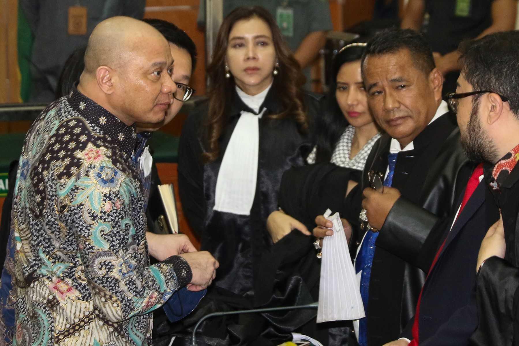 Indonesia's former West Sumatra police chief Teddy Minahasa Putra attends a court hearing in Jakarta on May 9. Photo: AFP