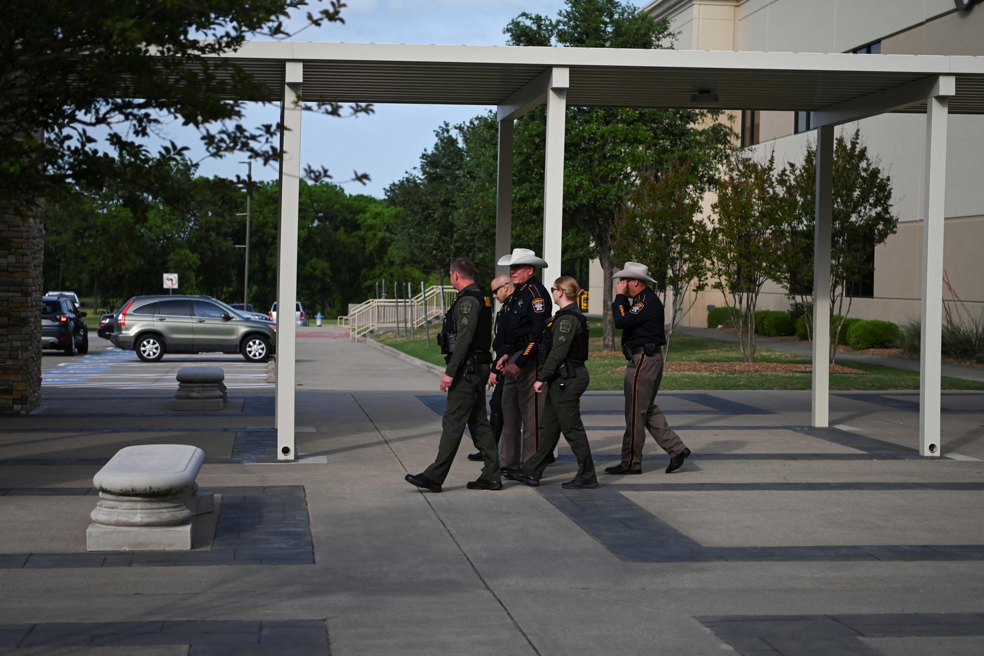 Police leave after attending a vigil held at a church for the Allen Premium Outlets Mall shooting victims, the day after a gunman shot multiple people at the Dallas-area Allen Premium Outlets mall in Allen, Texas, US May 7. Photo: Reuters