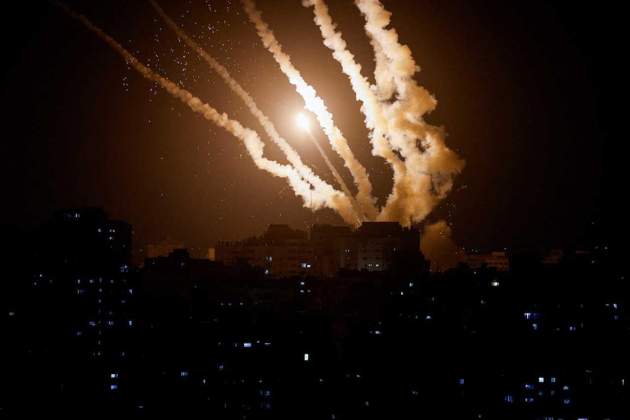 Rockets are fired from Gaza into Israel, May 10. Photo: Reuters