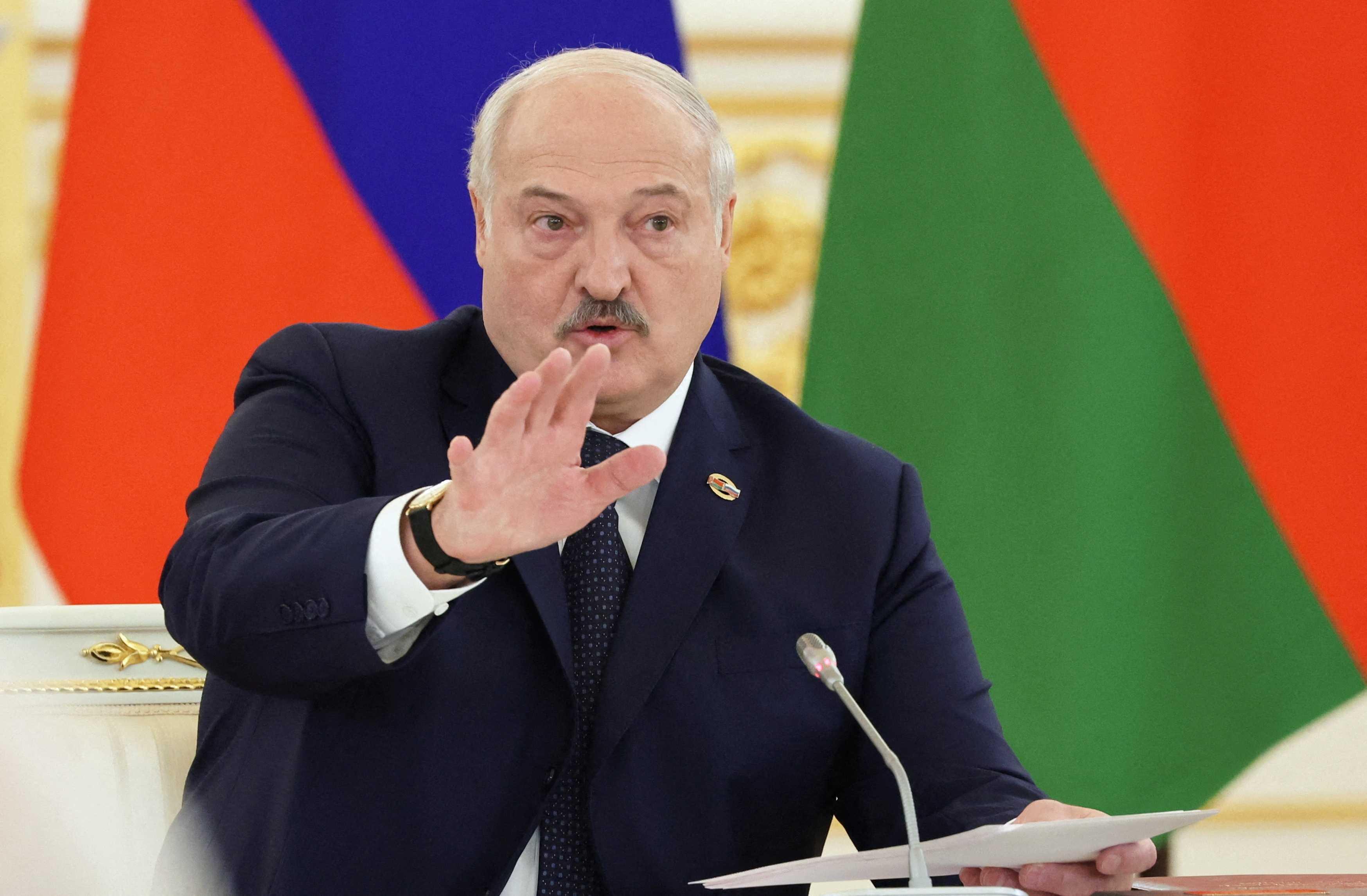 Belarusian President Alexander Lukashenko attends a meeting of the Supreme State Council of the Union State of Russia and Belarus at the Kremlin in Moscow, Russia April 6. Photo: Reuters