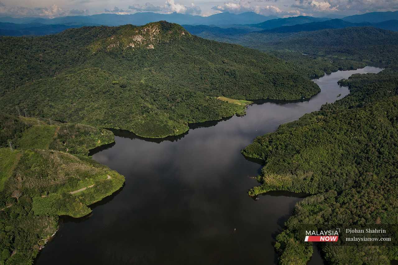 An aerial view of Tasik Bersia, a dammed area in Hulu Perak that houses the Sultan Azlan Shah power station which supplies hydroelectric power to the states of Perak and Penang.