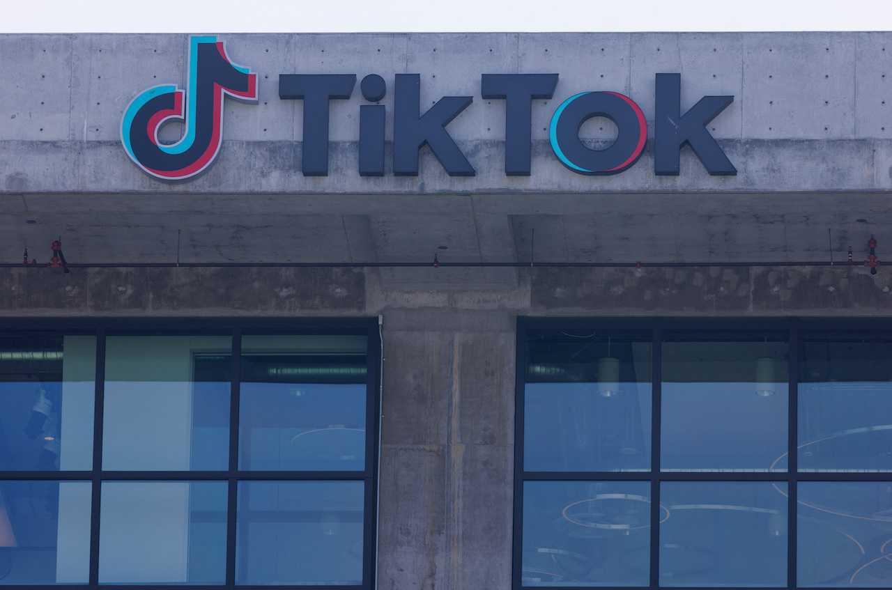 Bangunan ibu pejabat TikTok di Culver City, California, 26 April. Gambar: Reuters