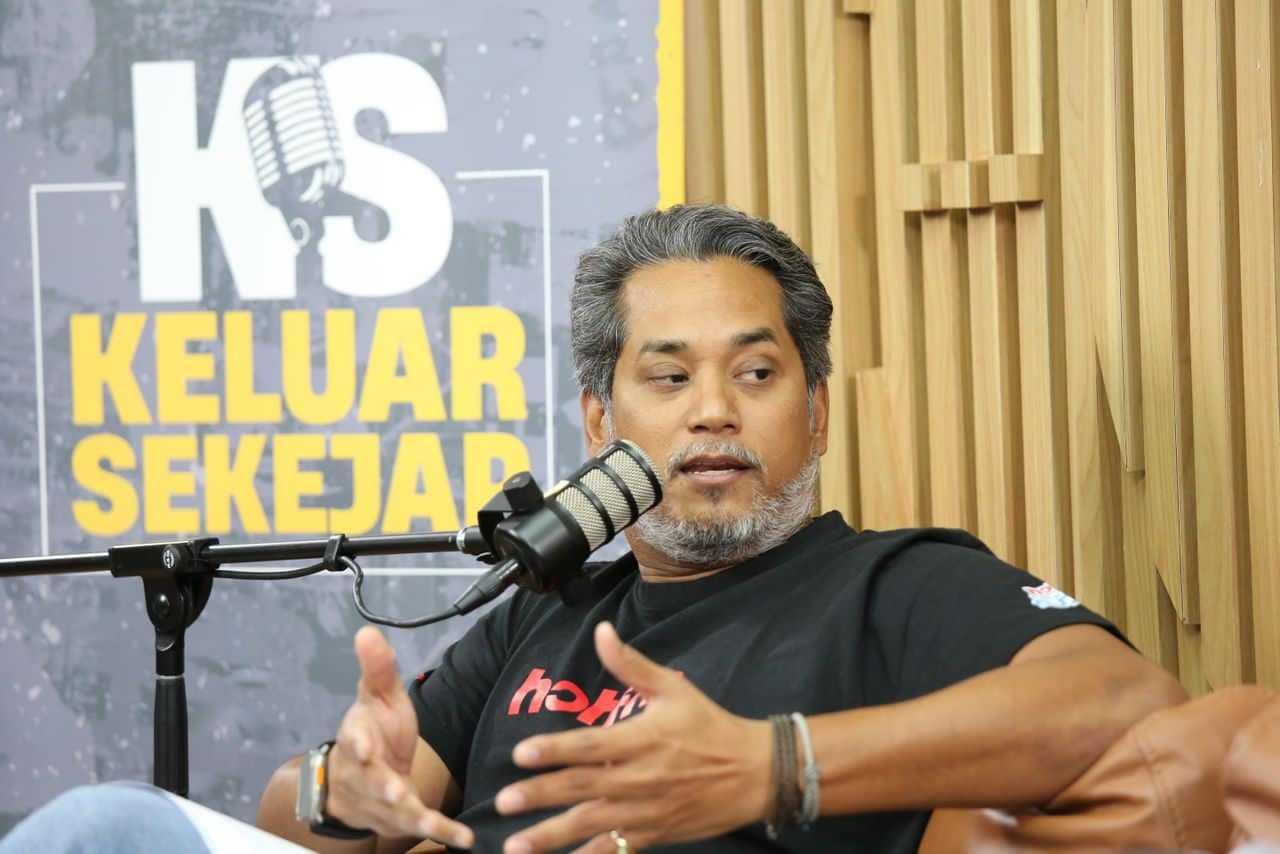 Former youth and sports minister Khairy Jamaluddin speaks in his 'Keluar Sekejap' podcast. Photo: Facebook 
