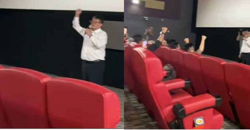 Tangkapan layar daripada klip video pendek yang menunjukkan Ahli Parlimen Selayang dari PKR, William Leong menggesa penonton melaungkan ‘reformasi’.