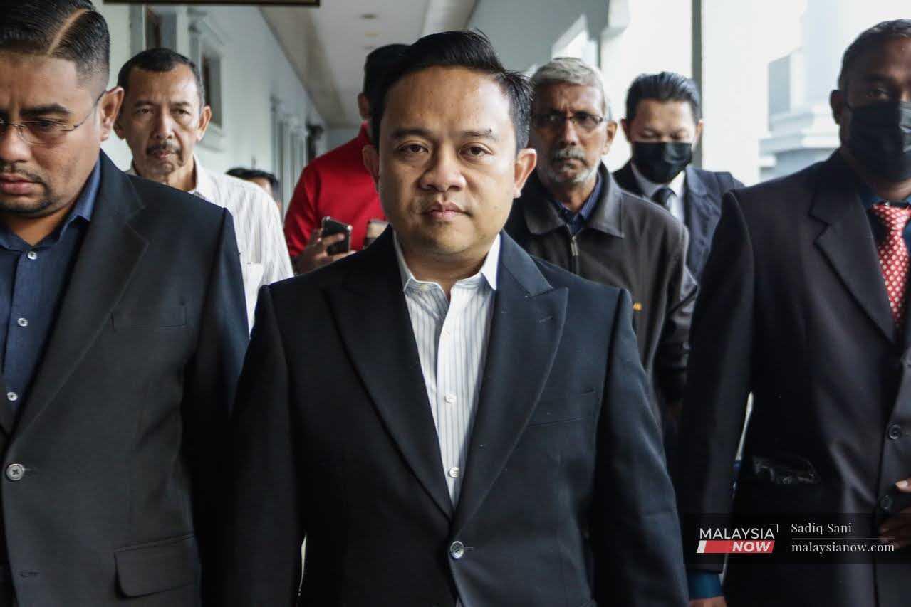 Former Bersatu information chief Wan Saiful Wan Jan at the Kuala Lumpur court complex, Feb 21.