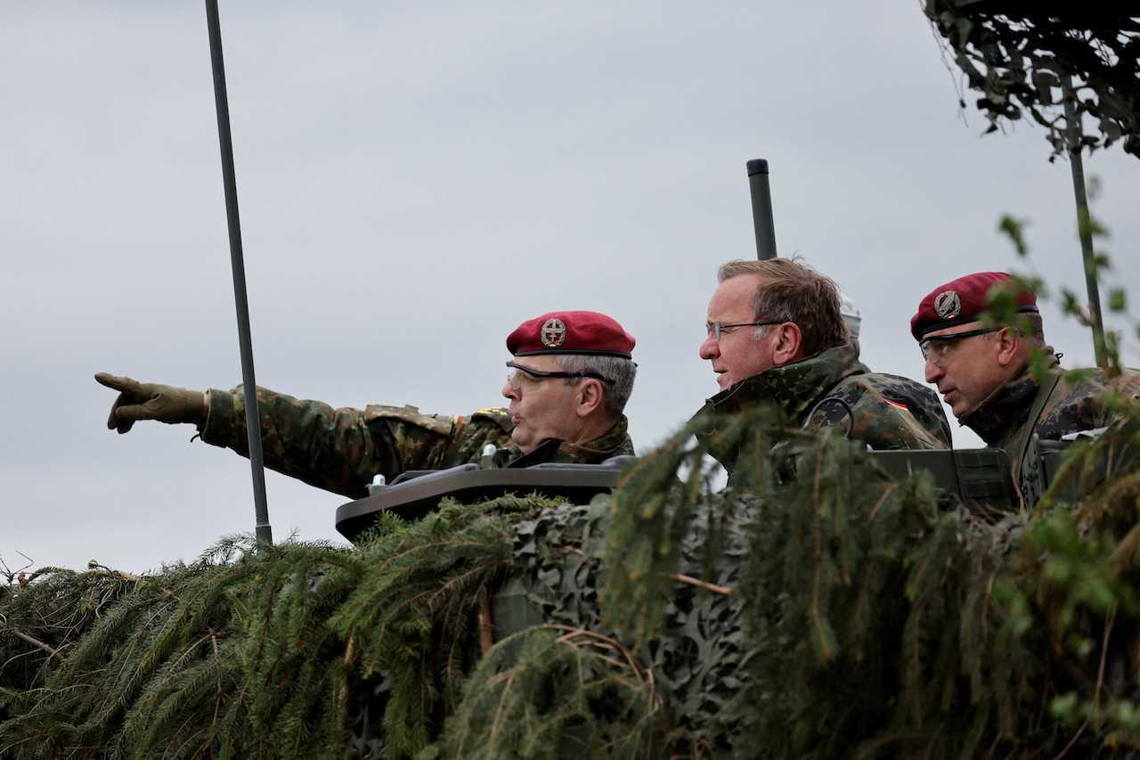 German Defence Minister Boris Pistorius visits a training site of German army Bundeswehr in Hammelburg, May 16. Photo: Reuters
