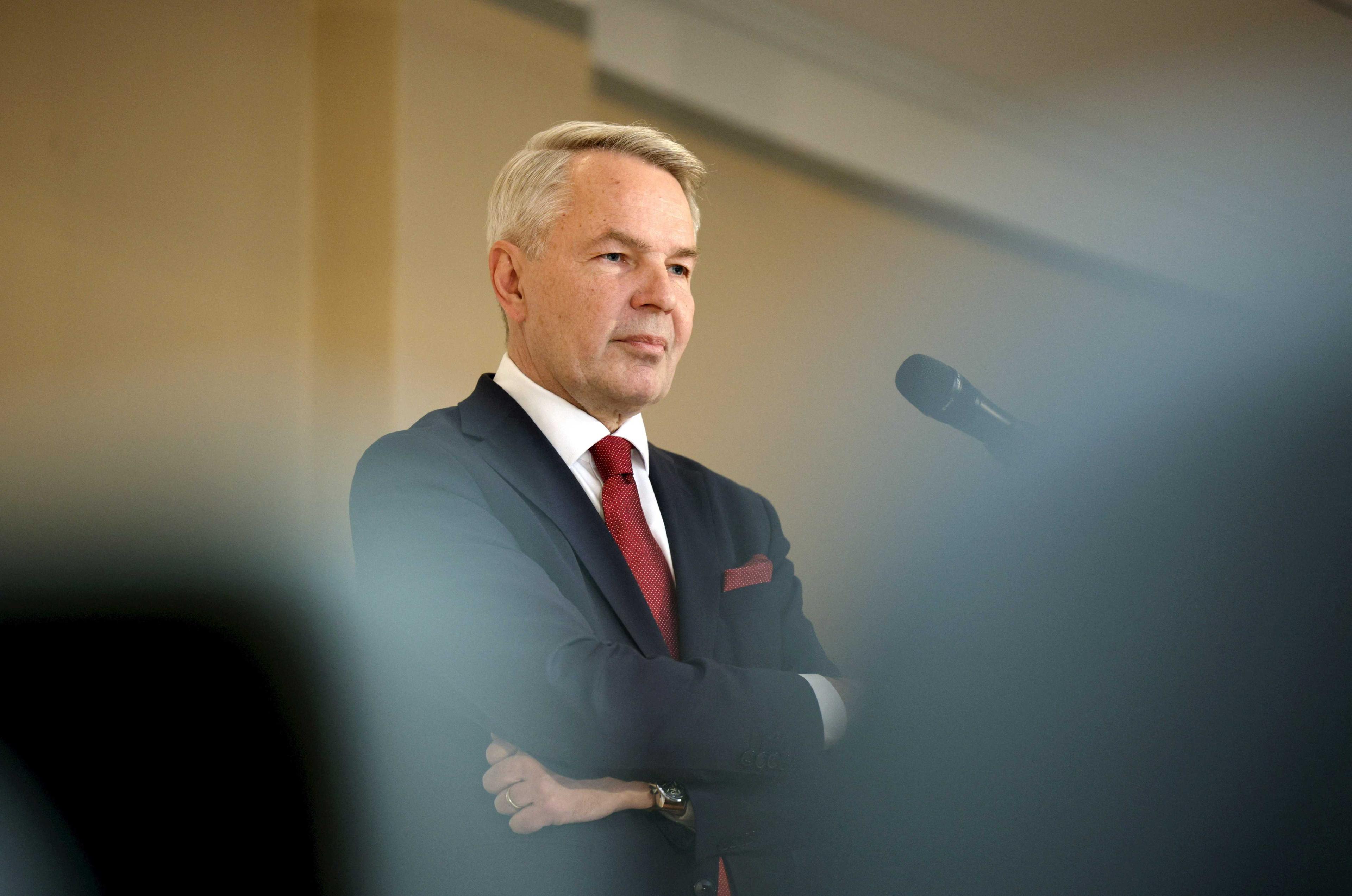 Finnish Foreign Minister Pekka Haavisto speaks during a press conference in Helsinki, Finland, June 8. Photo: Reuters