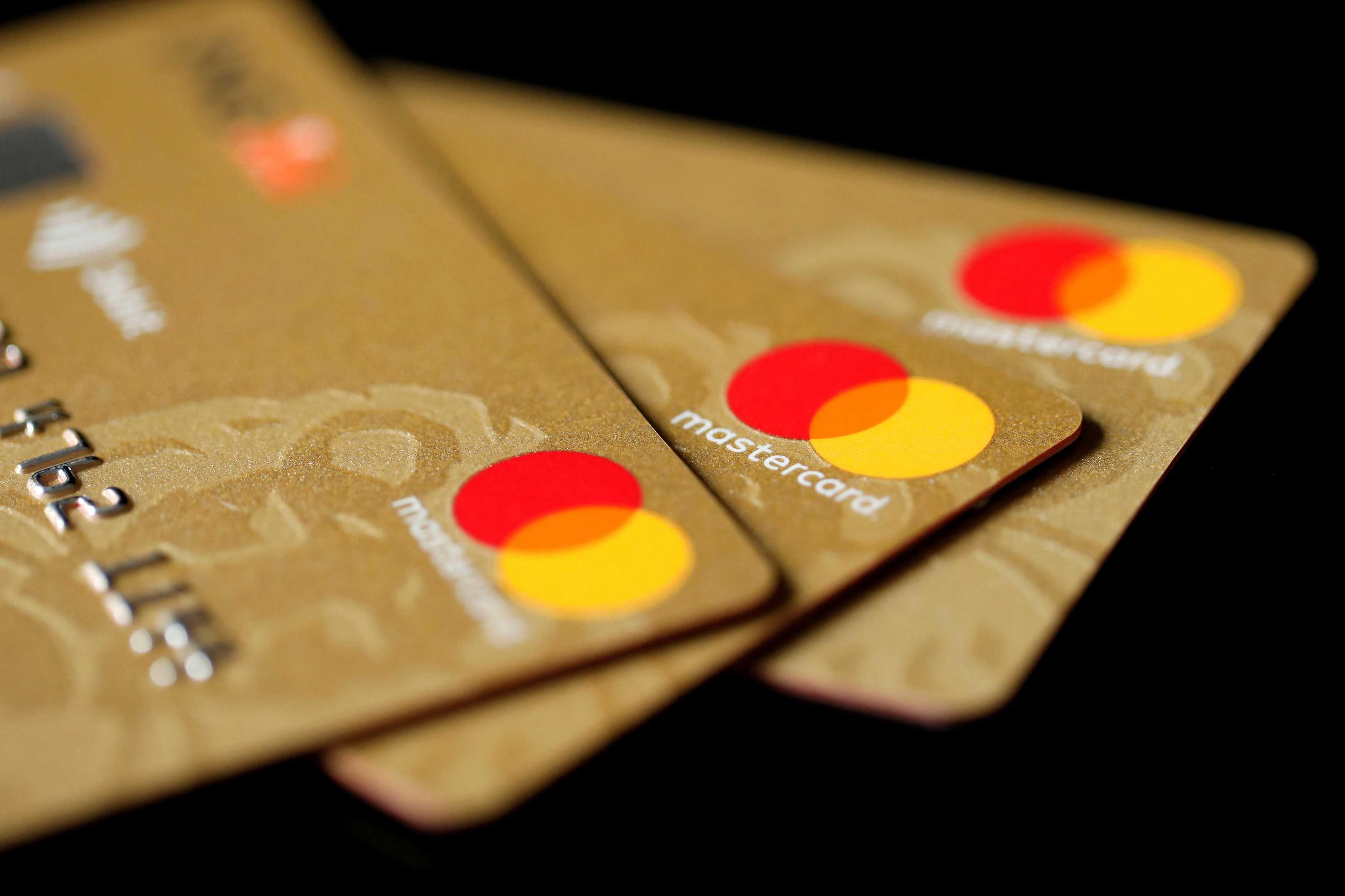 Mastercard Inc credit cards are displayed in this picture illustration taken Dec 8, 2017. Photo: Reuters