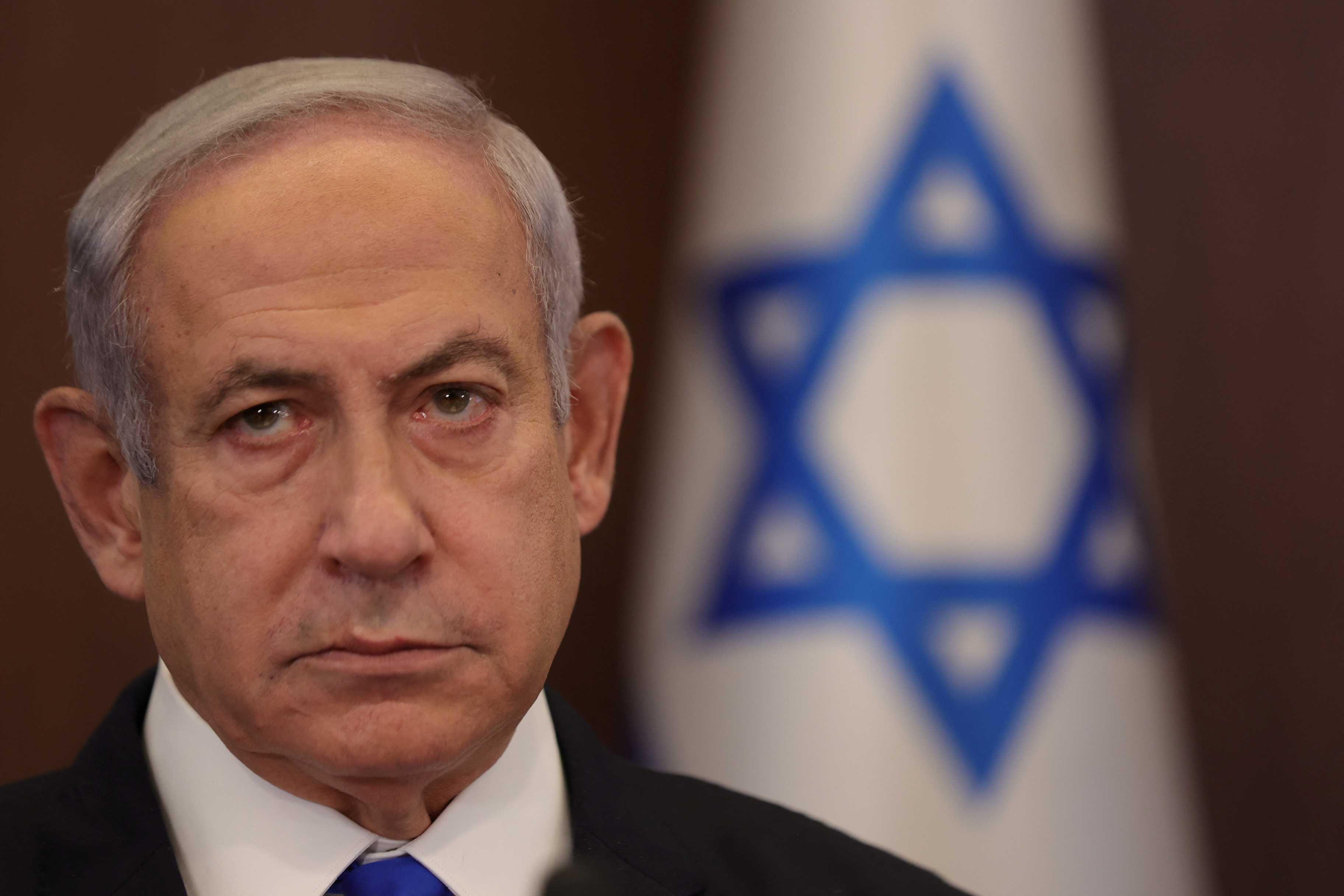 Israeli Prime Minister Benjamin Netanyahu attends the weekly cabinet meeting at the prime minister's office in Jerusalem, 25 June. Photo: Reuters