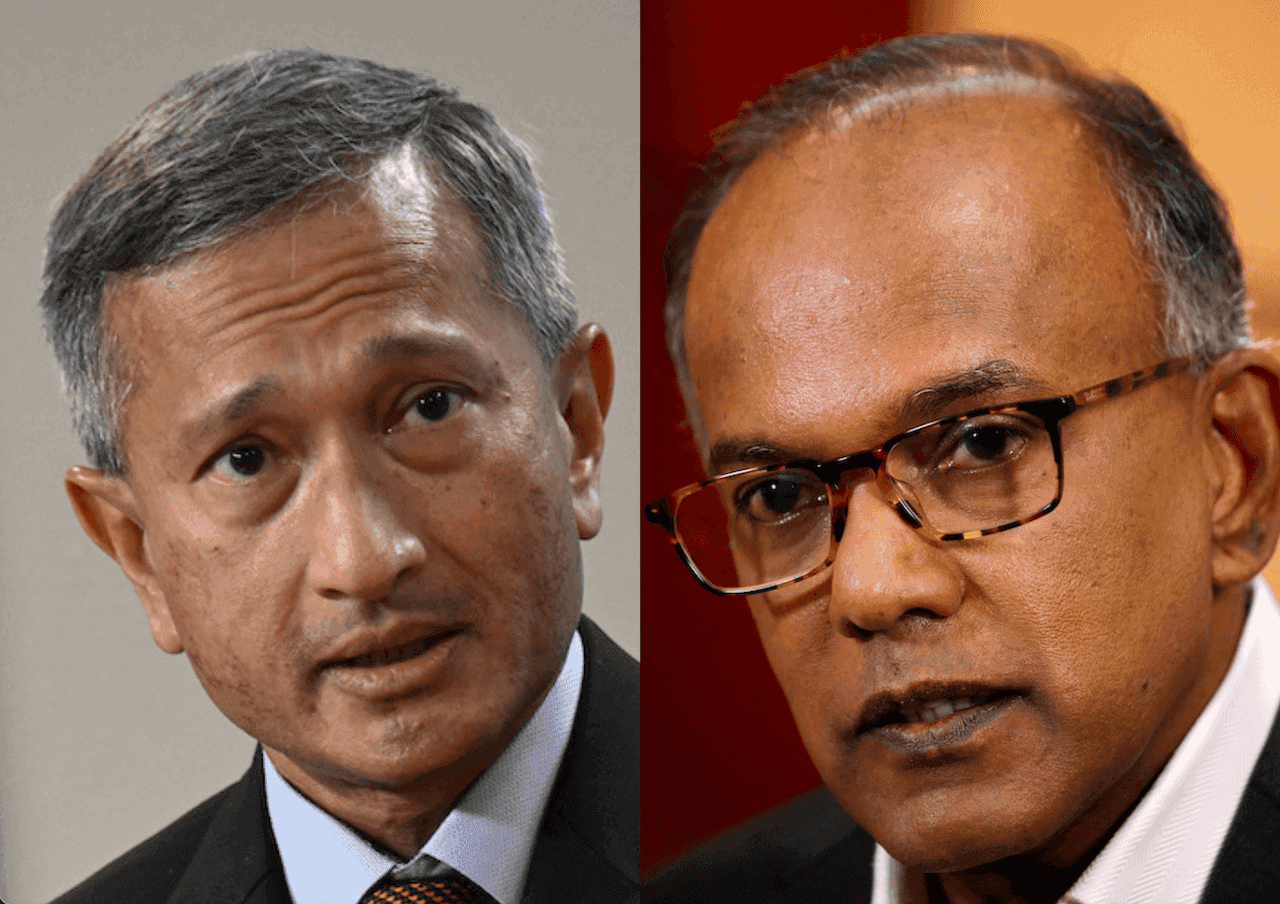 Singapore Law and Home Affairs Minister K Shanmugam and Foreign Minister Vivian Balakrishnan. Photo: Reuters