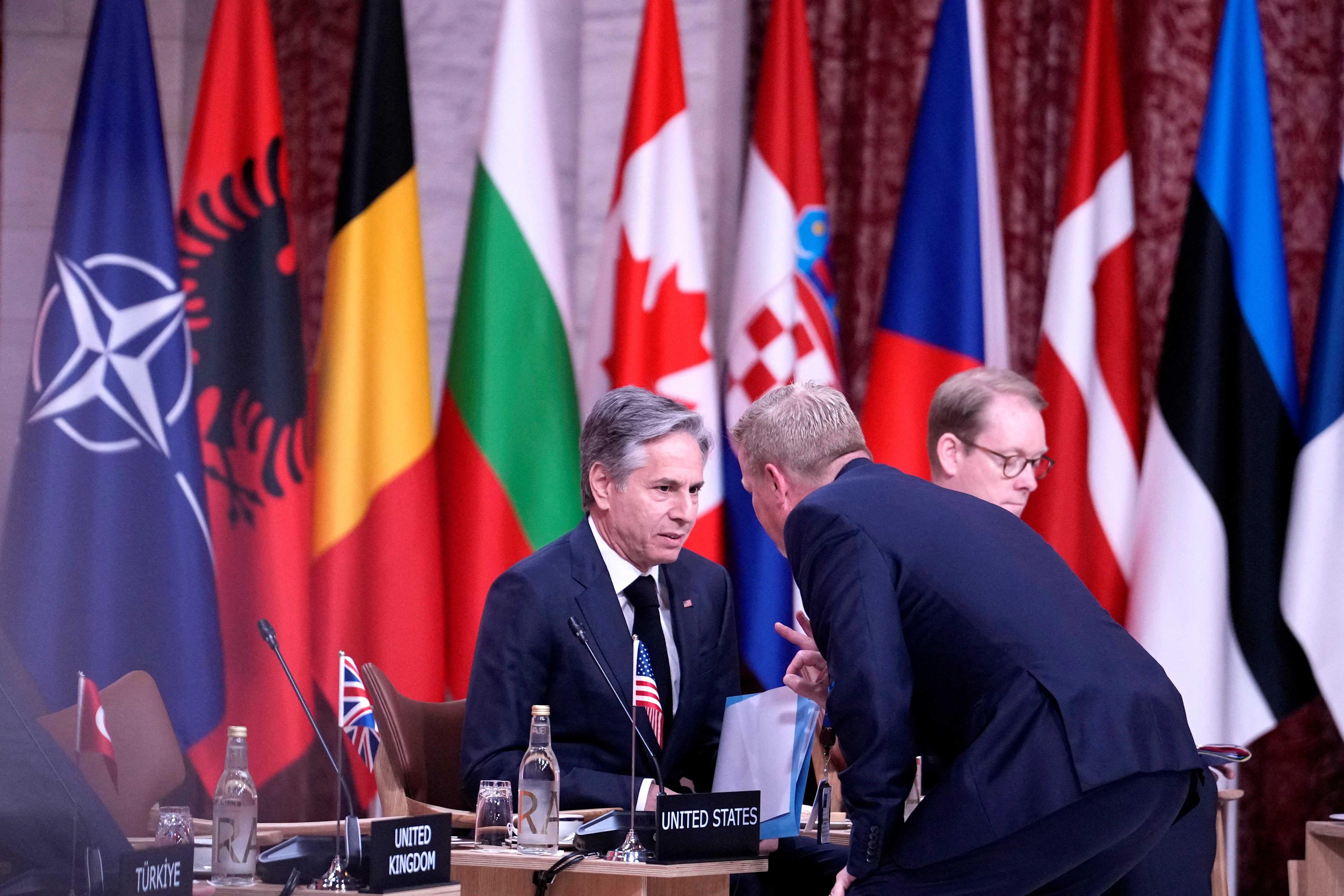 US Secretary of State Antony Blinken and Sweden's Foreign Minister Tobias Billstrom attend Nato's informal meeting of foreign ministers in Oslo, Norway June 1. Photo: Reuters