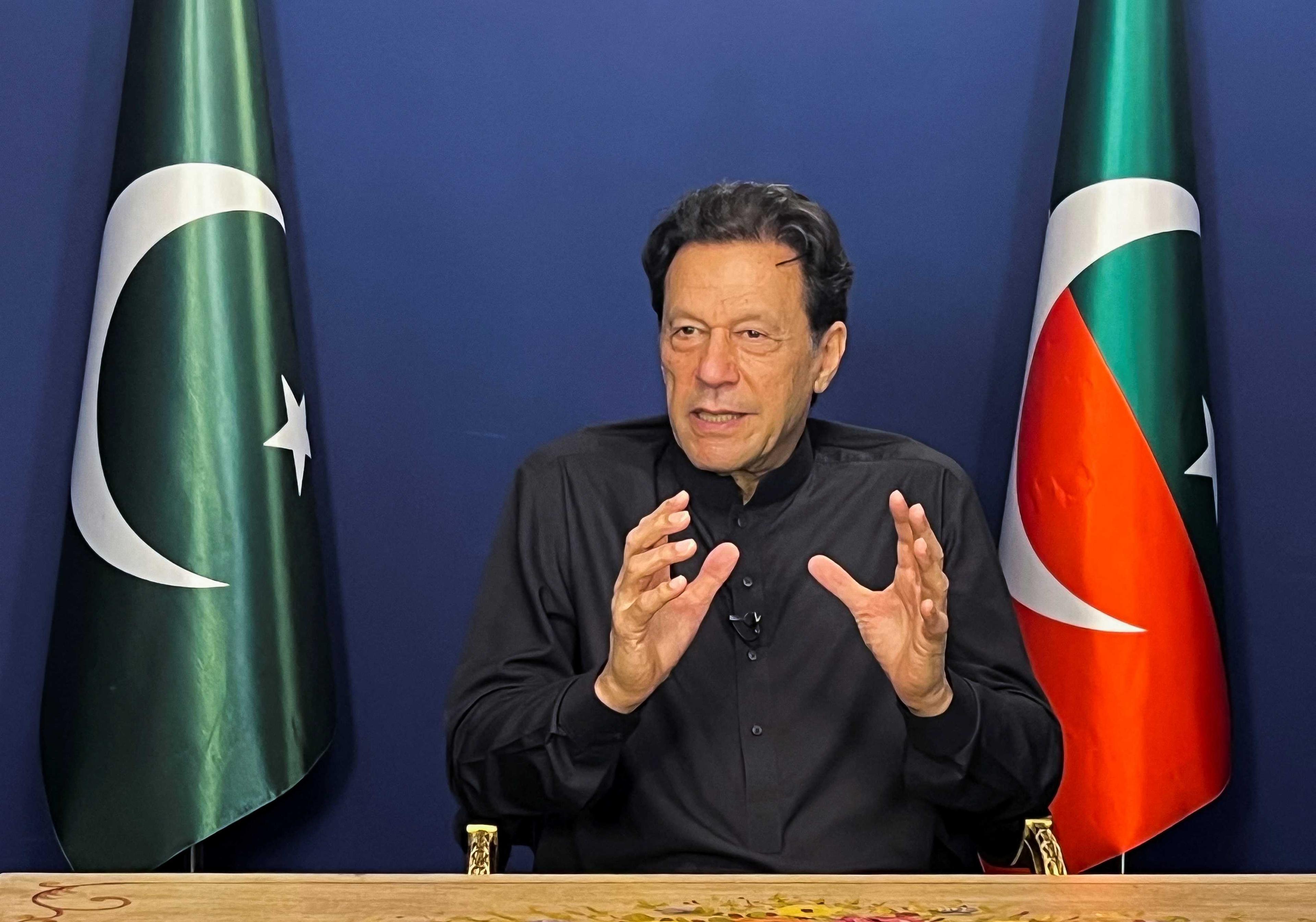 Pakistan's former prime minister Imran Khan speaks during an interview with Reuters in Lahore, Pakistan June 3. Photo: Reuters