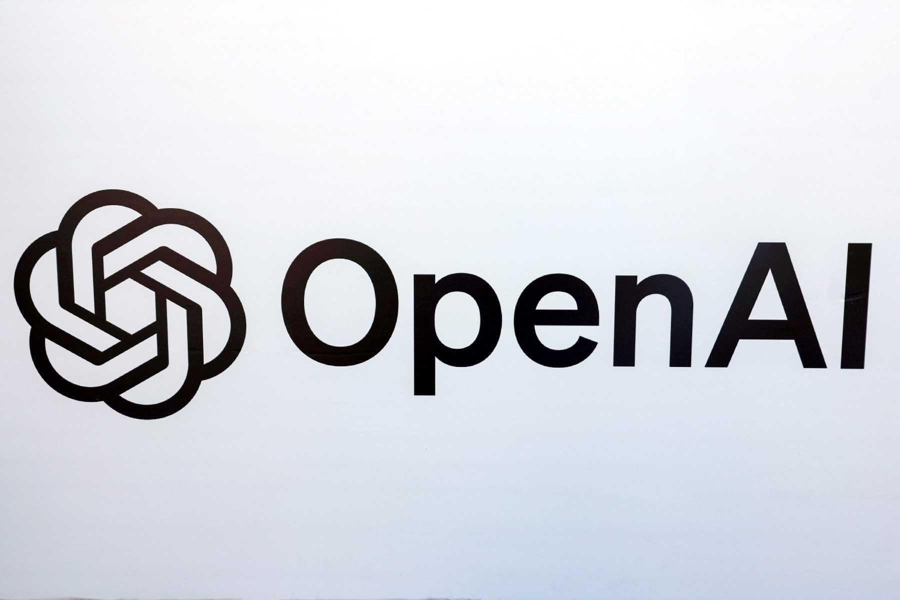 The logo of US artificial intelligence company OpenAI is pictured during a talk by its co-founders at the campus of Tel Aviv University in Tel Aviv on June 5. Photo: AFP