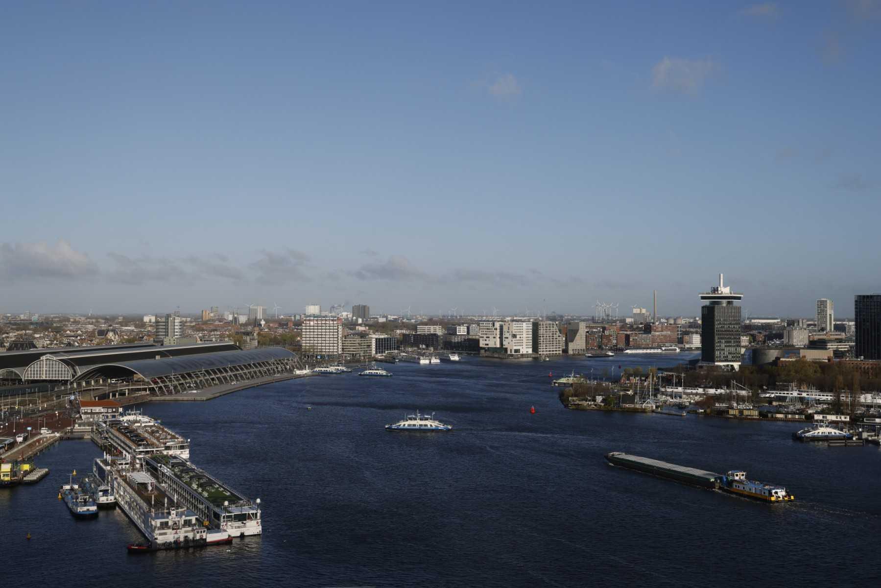 General view of the Amstel river taken in Amsterdam on April 11. Photo: AFP