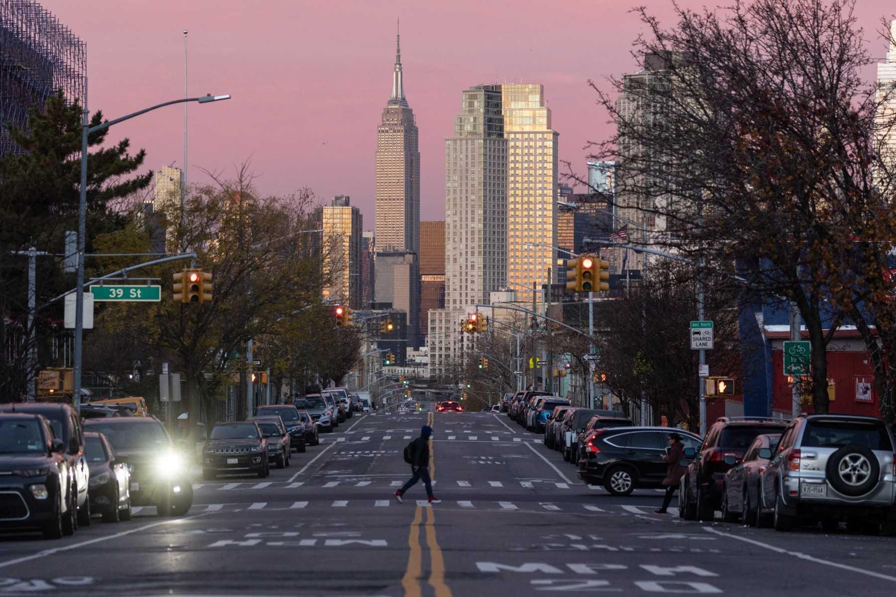 The Empire State Building is seen on Dec 15, 2021 in Queens, New York. Photo: AFP