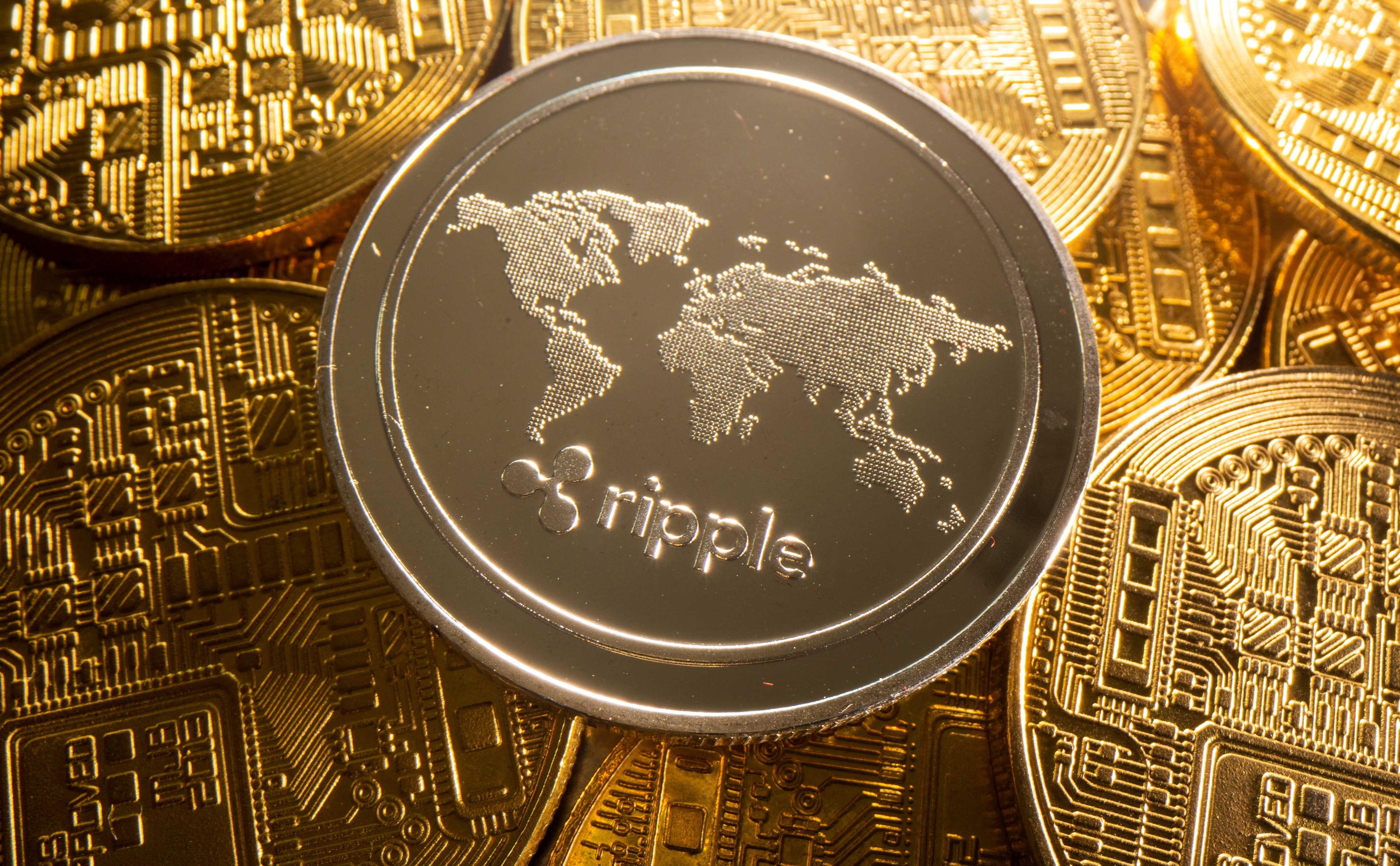 A representation of cryptocurrency Ripple is seen in this illustration taken Aug 6, 2021. Photo: Reuters