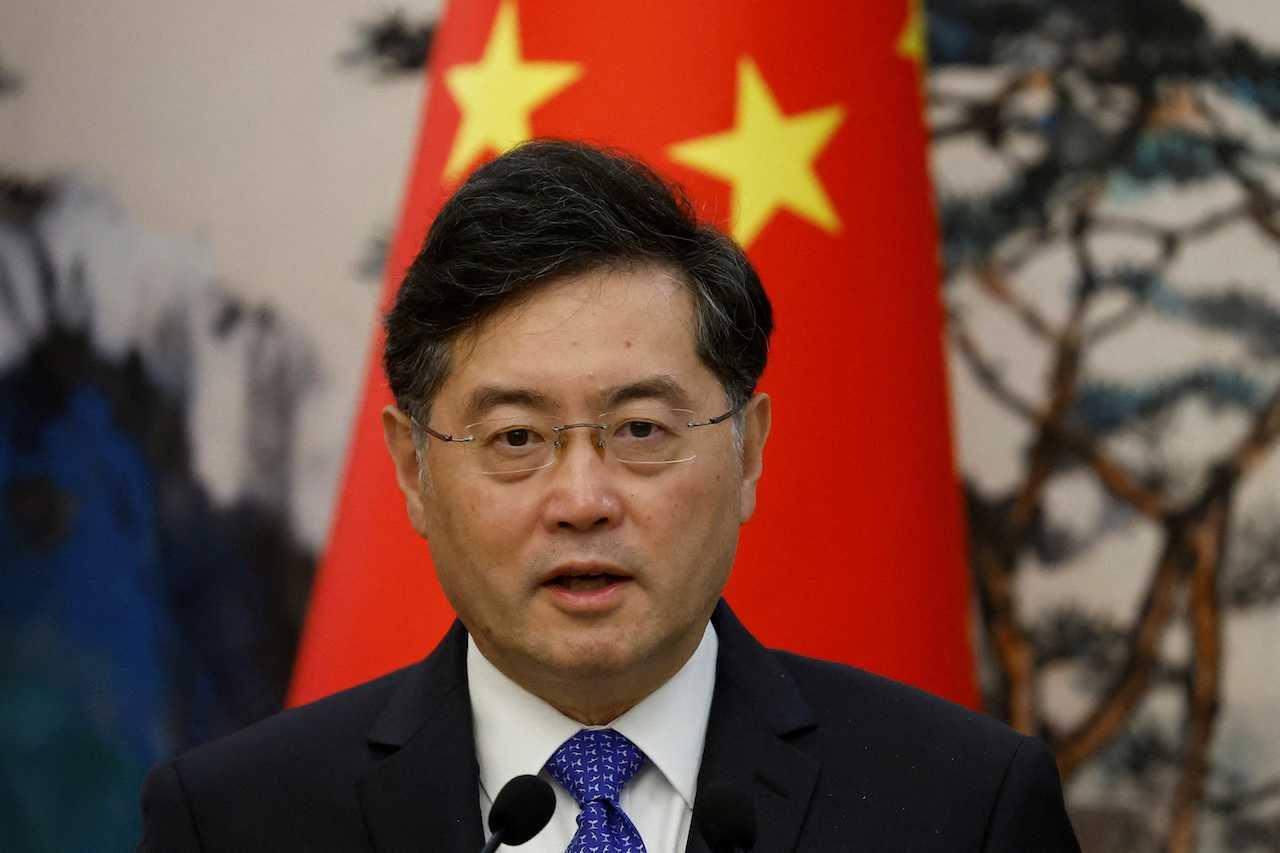 Then Chinese foreign minister Qin Gang attends a press conference in Beijing, China, May 23. Photo: Reuters