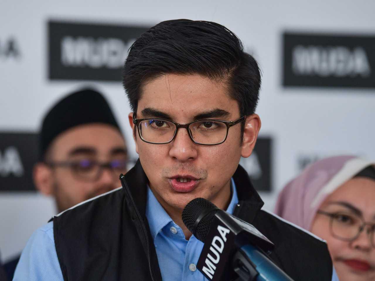 Presiden Muda, Syed Saddiq Syed Abdul Rahman ketika mengumumkan barisan ketiga calon parti itu yang akan bertanding pada Pilihan Raya Negeri ke-15 di Kuala Lumpur, 22 Julai. Gambar: Bernama