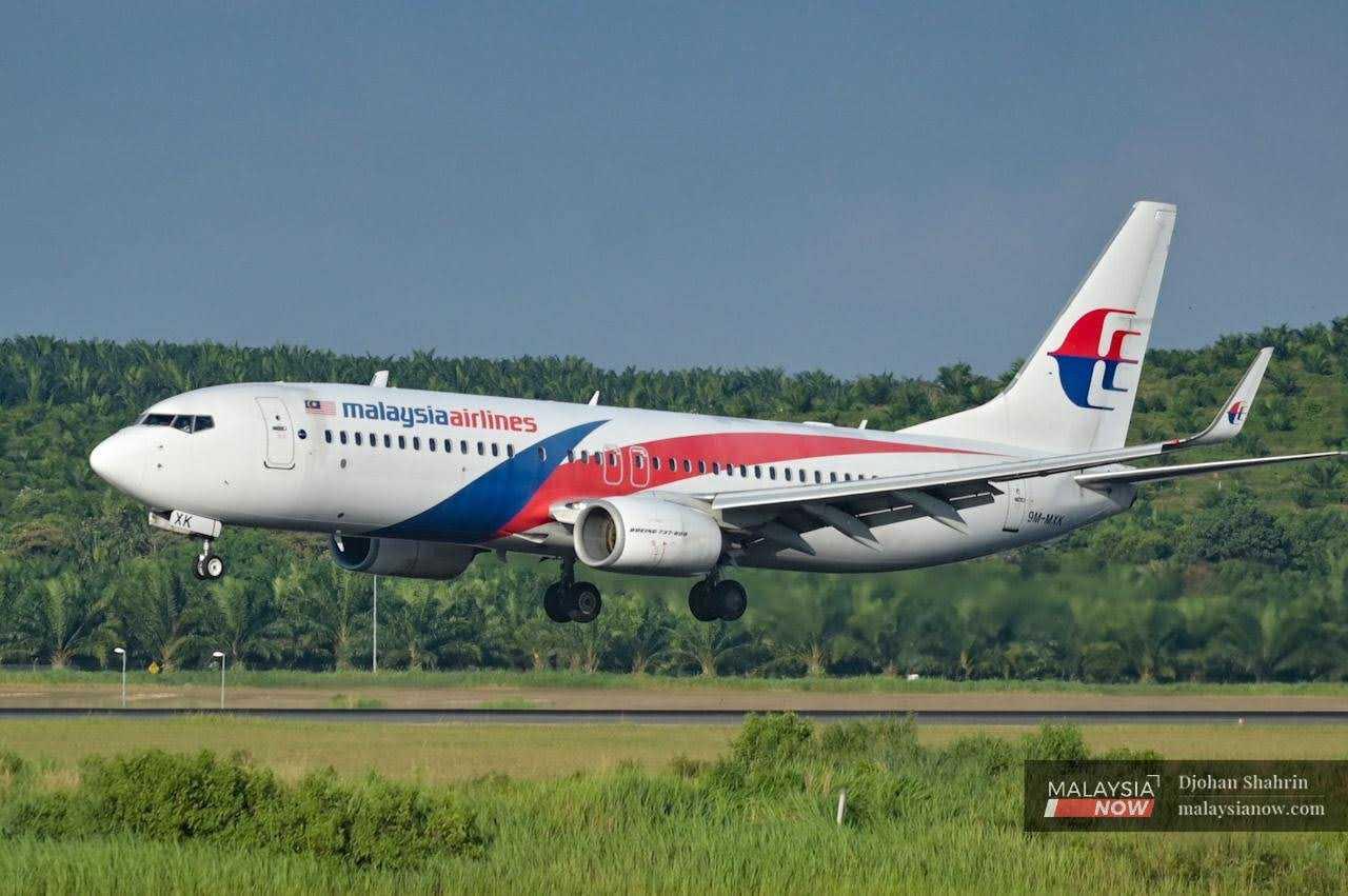 A Malaysia Airlines plane at KLIA in Sepang.
