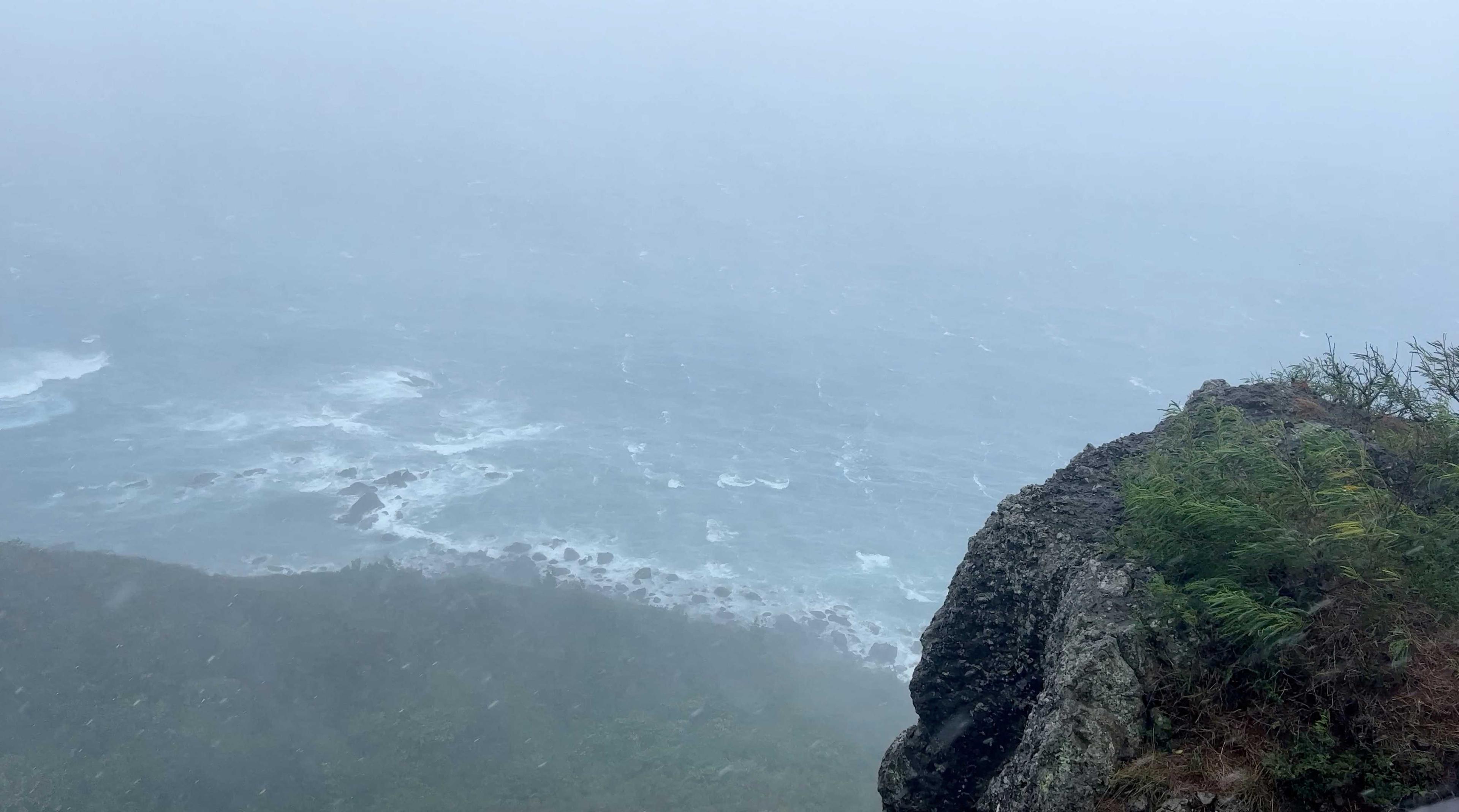 Heavy rain during Typhoon Lan as it passes over Chichijima Island in Ogasawara, Tokyo Prefecture, Japan Aug 11, in this screen grab obtained from a social media video. Photo: Reuters