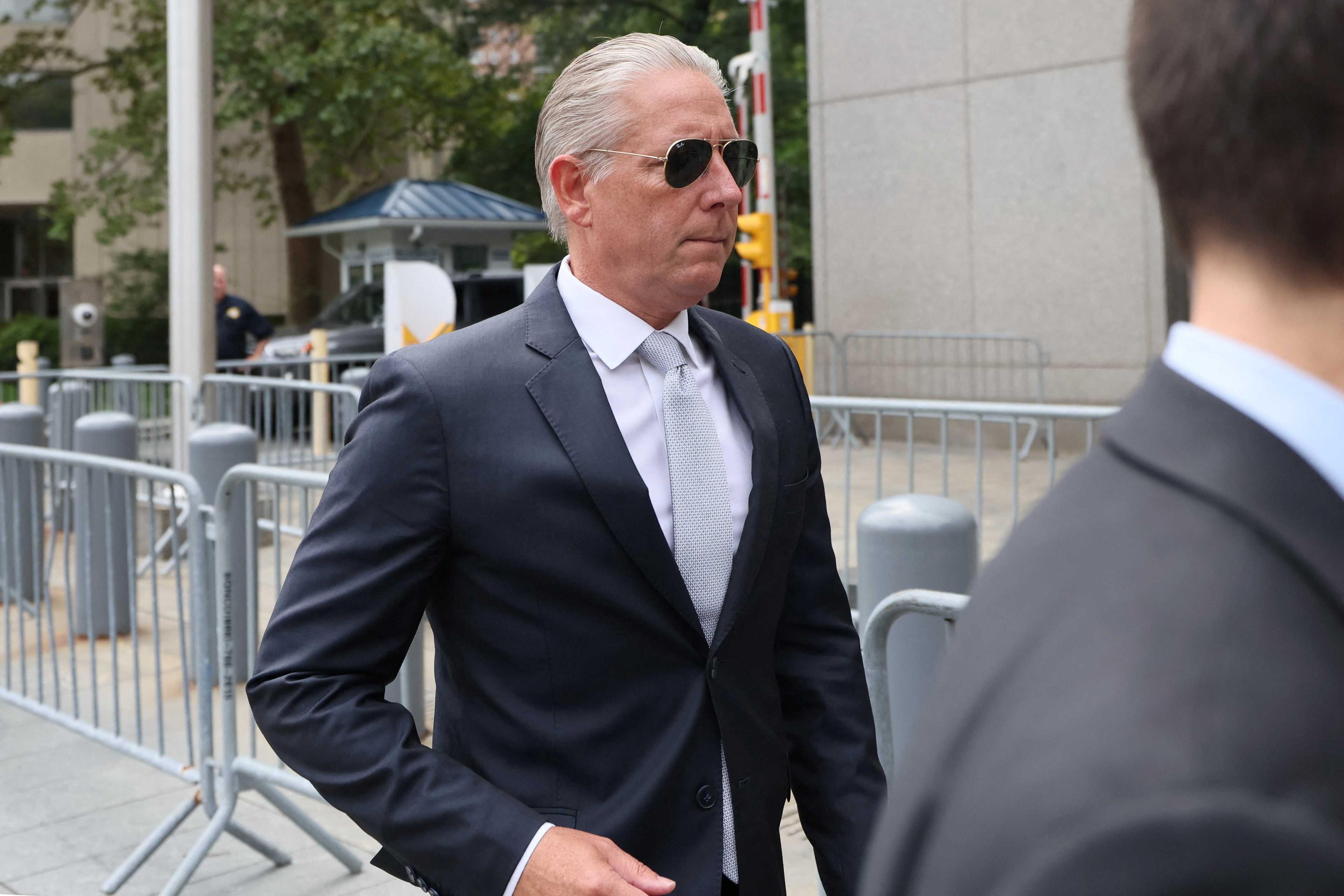 Charles McGonigal arrives at Federal Court in New York City, US, Aug 15. Photo: Reuters