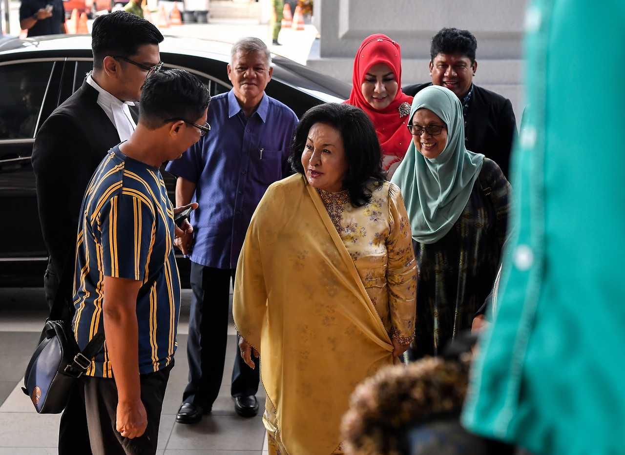 Rosmah Mansor, the wife of former prime minister Najib Razak, at the Kuala Lumpur court complex, Aug 24. Photo: Bernama
