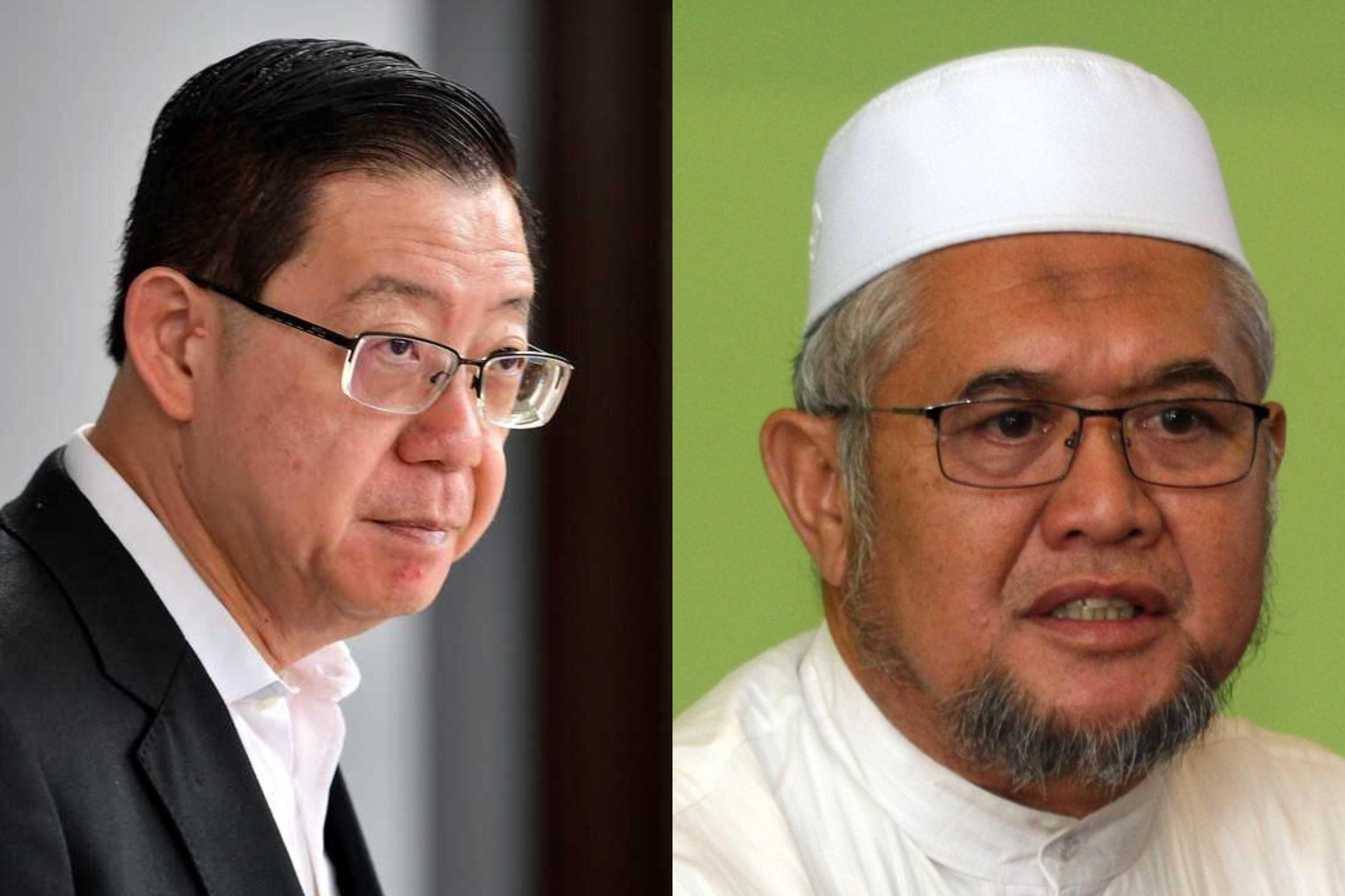Bekas ketua menteri Pulau Pinang Lim Guan Eng (kiri) dan Pesuruhjaya PAS Perak Razman Zakaria.