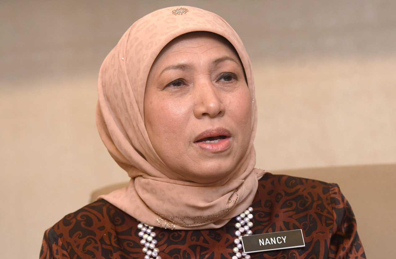 Menteri Pembangunan Wanita, Keluarga dan Masyarakat Nancy Shukri. Gambar: Bernama